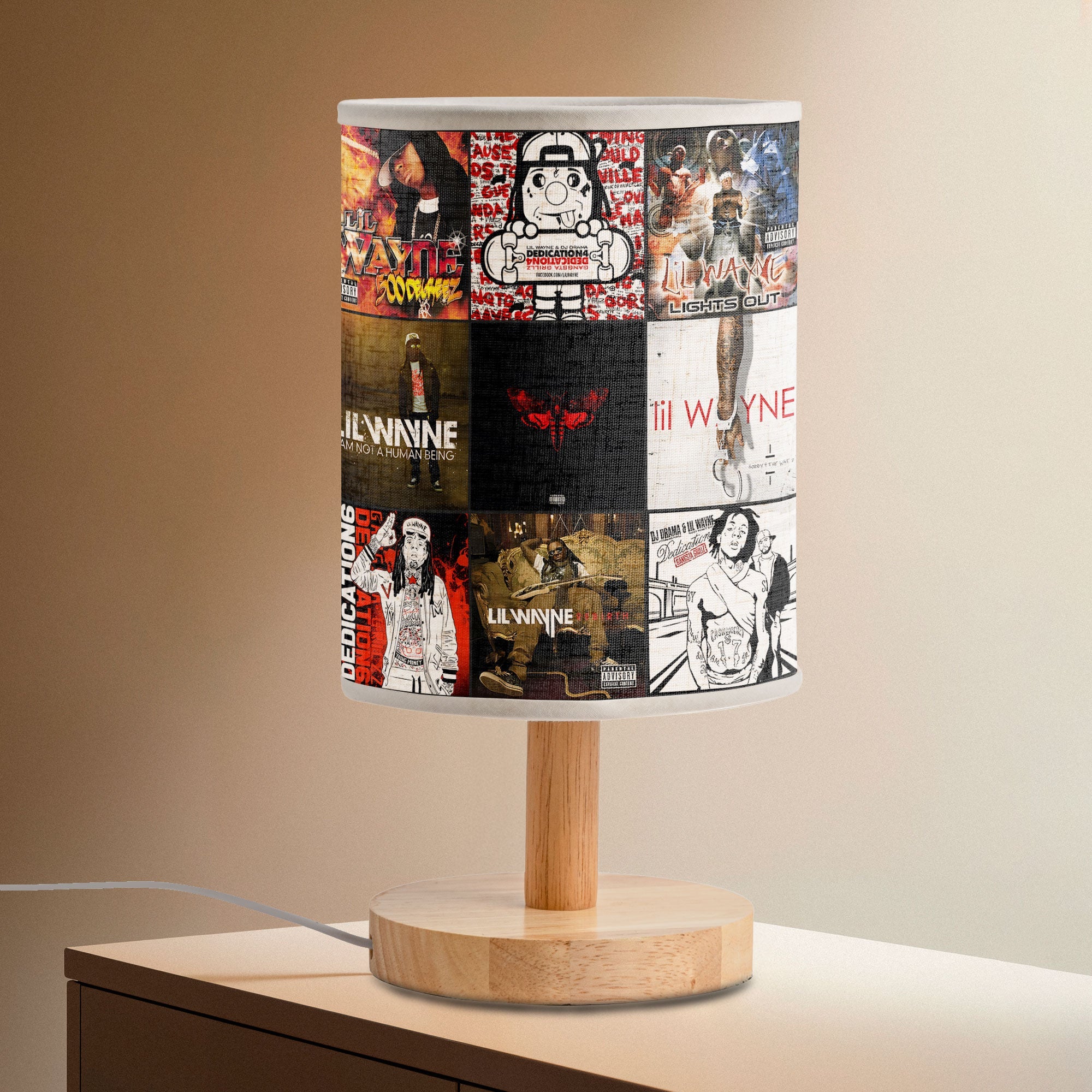 Lil Wayne Album Collage Lamp Hip-Hop Legend Inspired Room Light