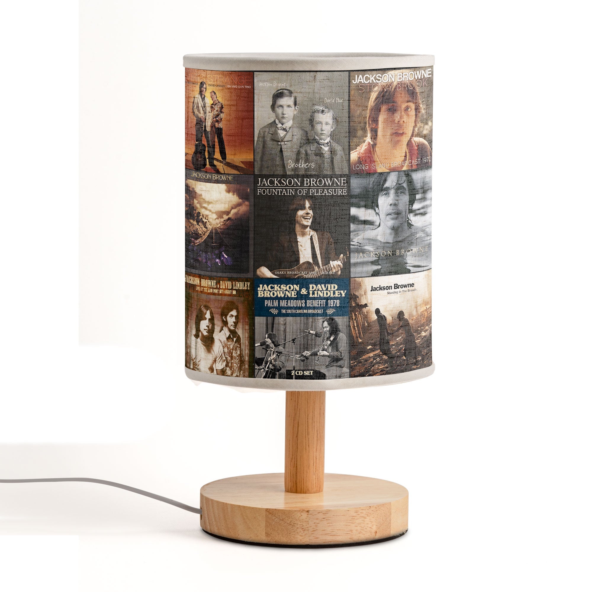 Jackson Browne Albums Fabric Lamp Light That Echoes the Sound of the ’70s