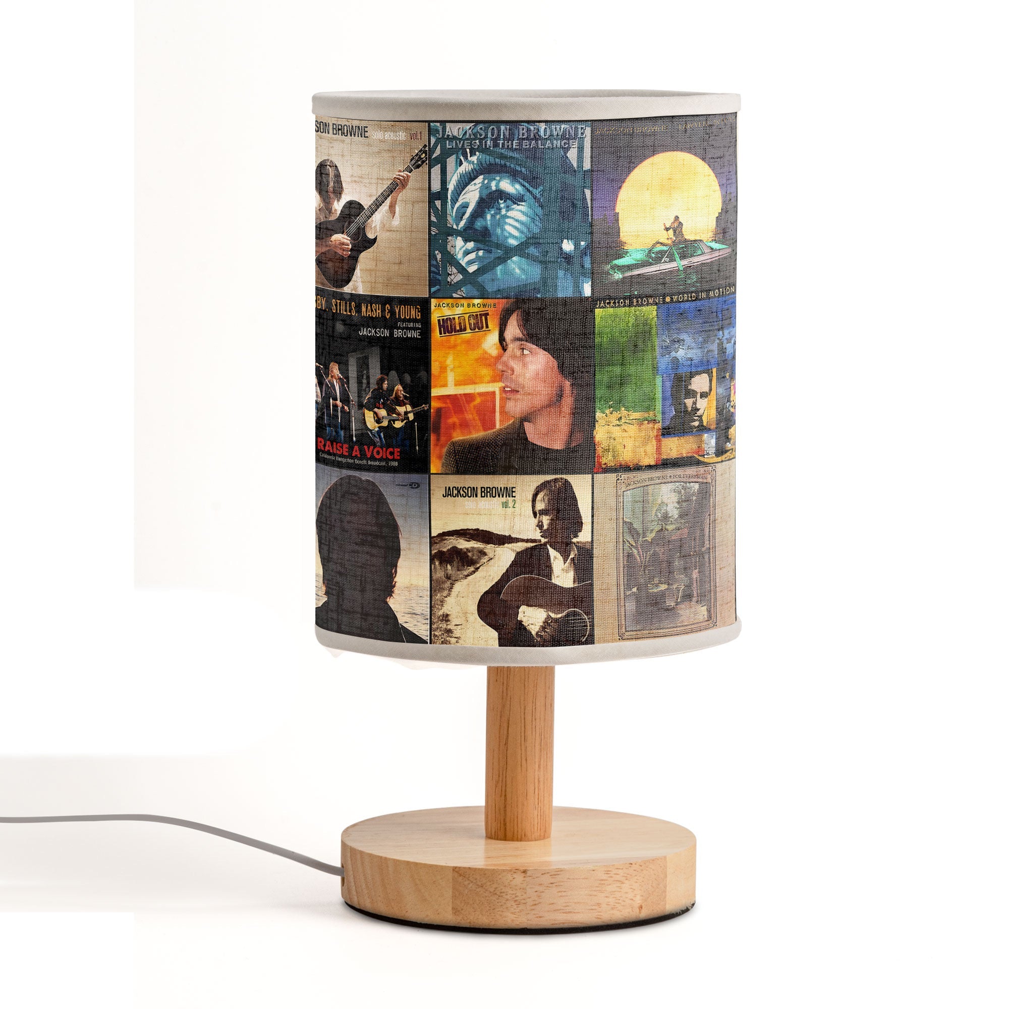 Jackson Browne Albums Fabric Lamp Light That Echoes the Sound of the ’70s