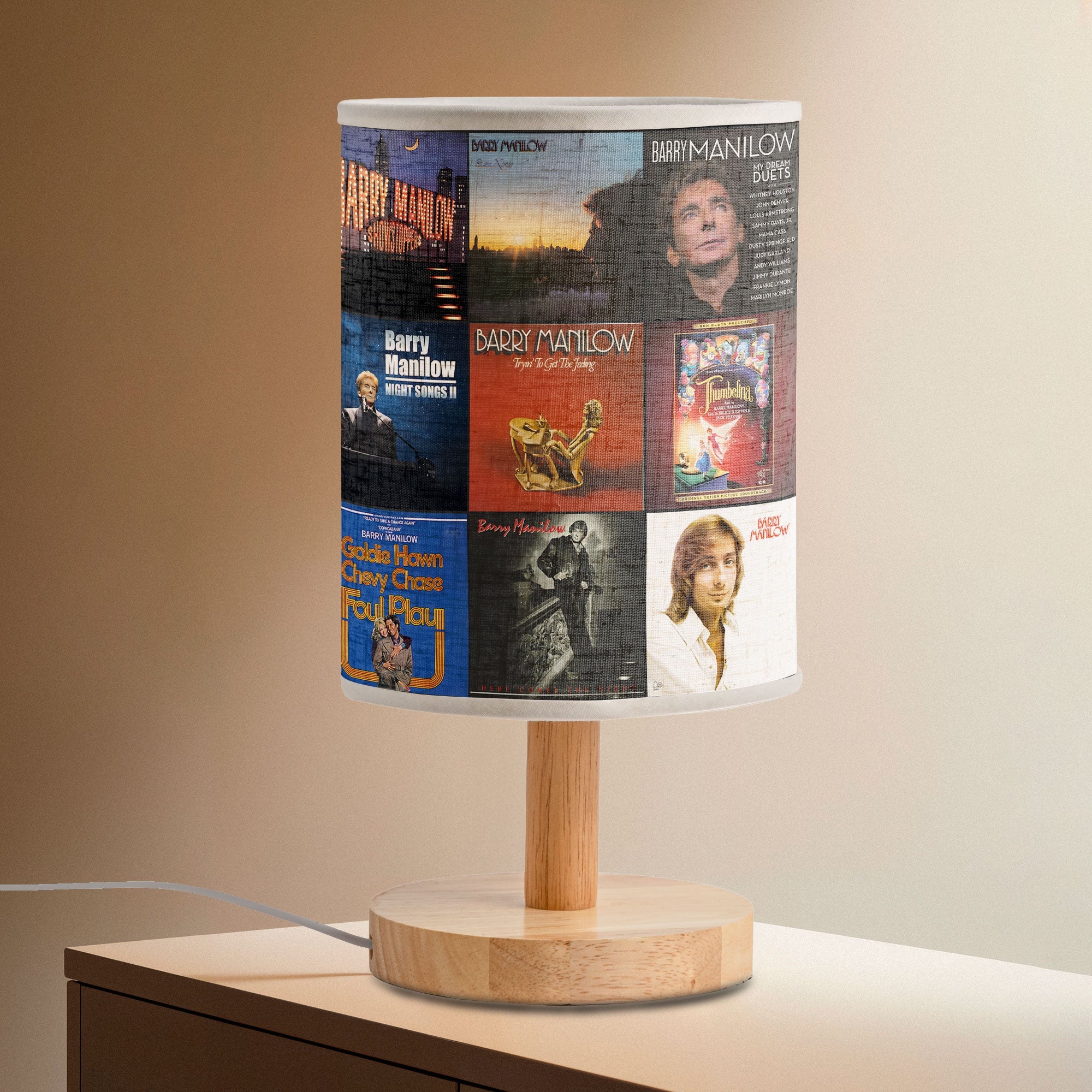 Barry Manilow Album Collage Lamp Classic Pop Nostalgia Light