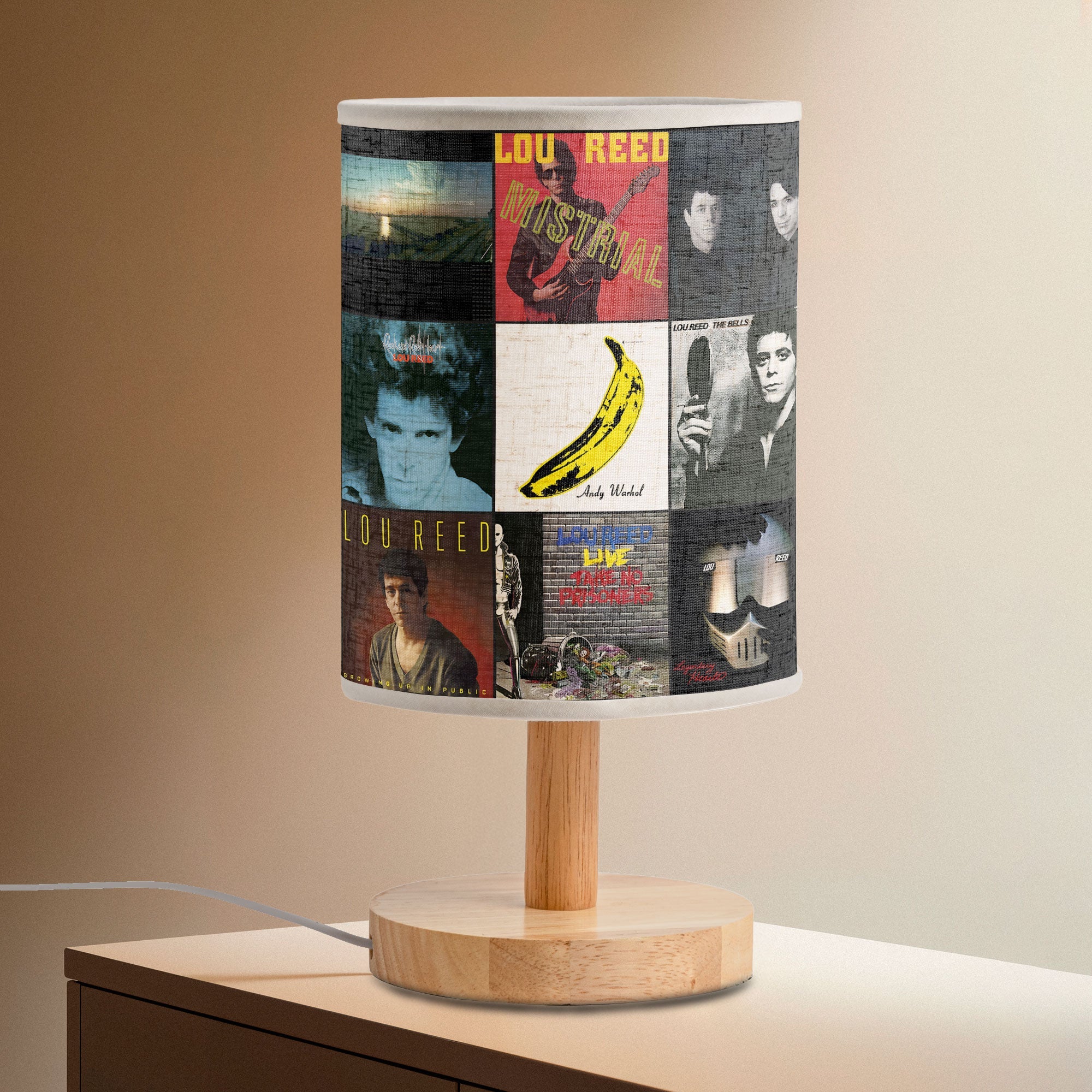 Lou Reed Albums Fabric Lamp The Velvet Glow