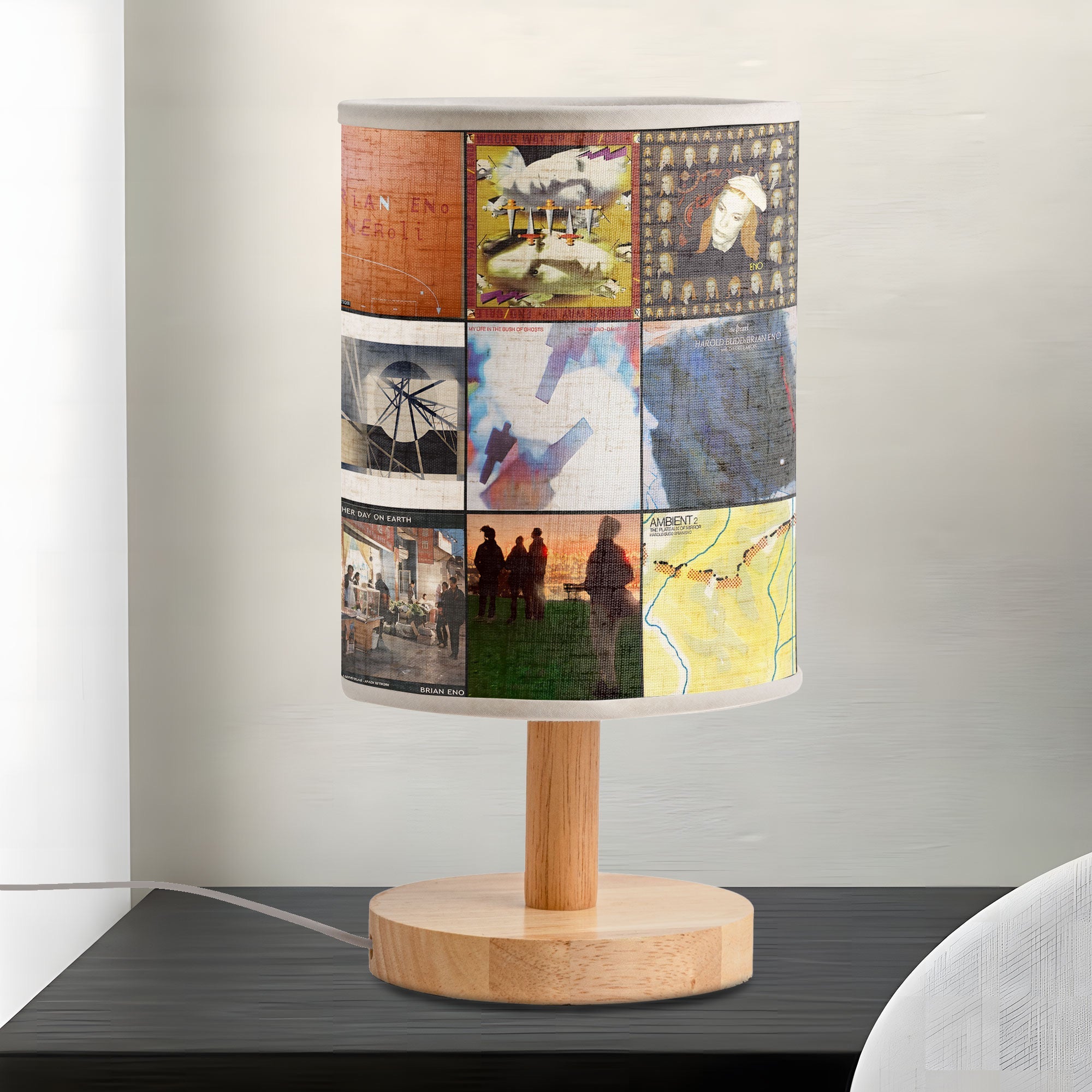 Brian Eno Album Collage Lamp Ambient Music Art Light for Creative Spaces