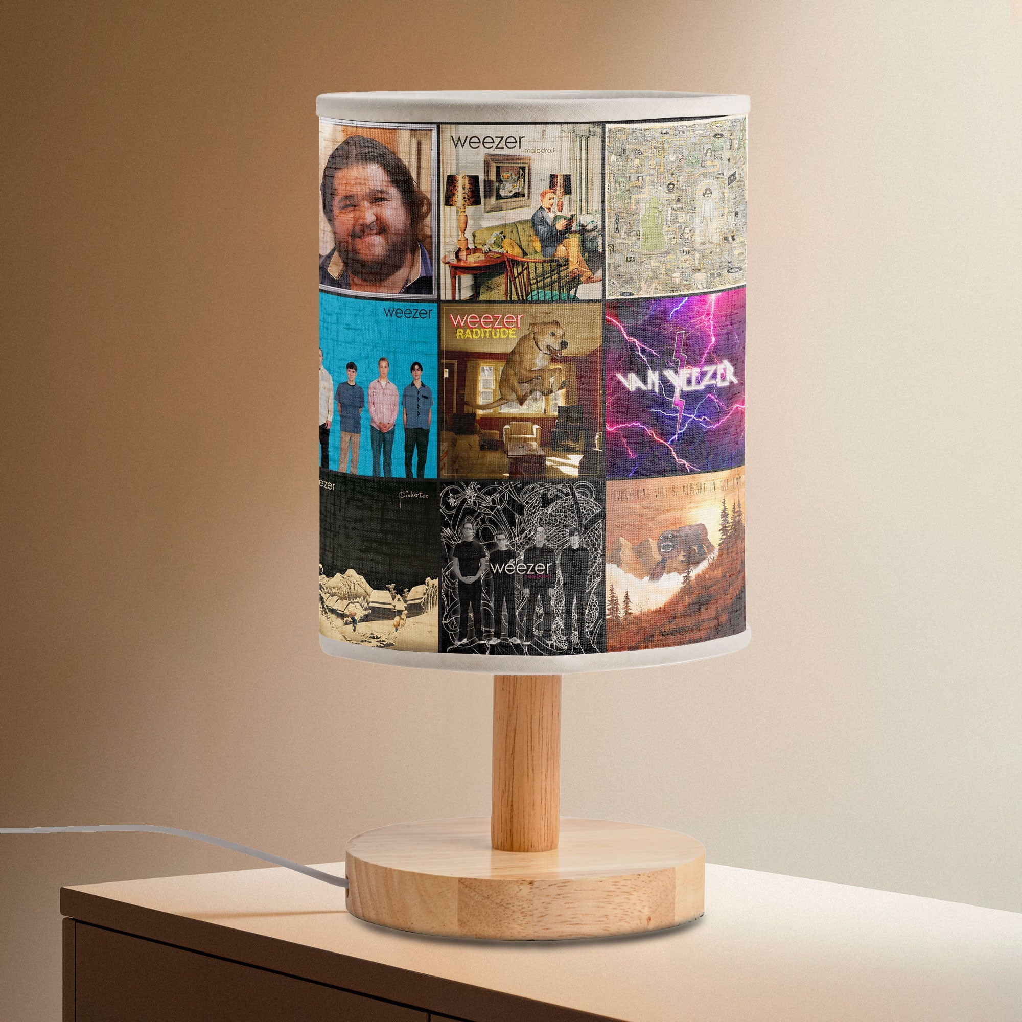 Weezer Album Collage Lamp Indie Rock Tribute Light for Music Lovers