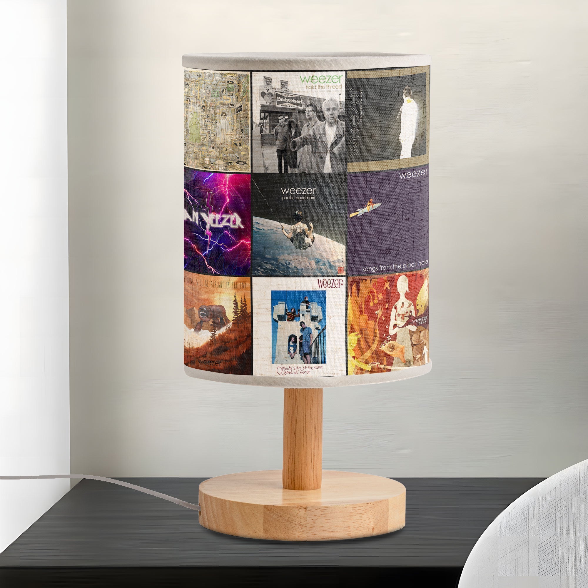 Weezer Album Collage Lamp Indie Rock Tribute Light for Music Lovers