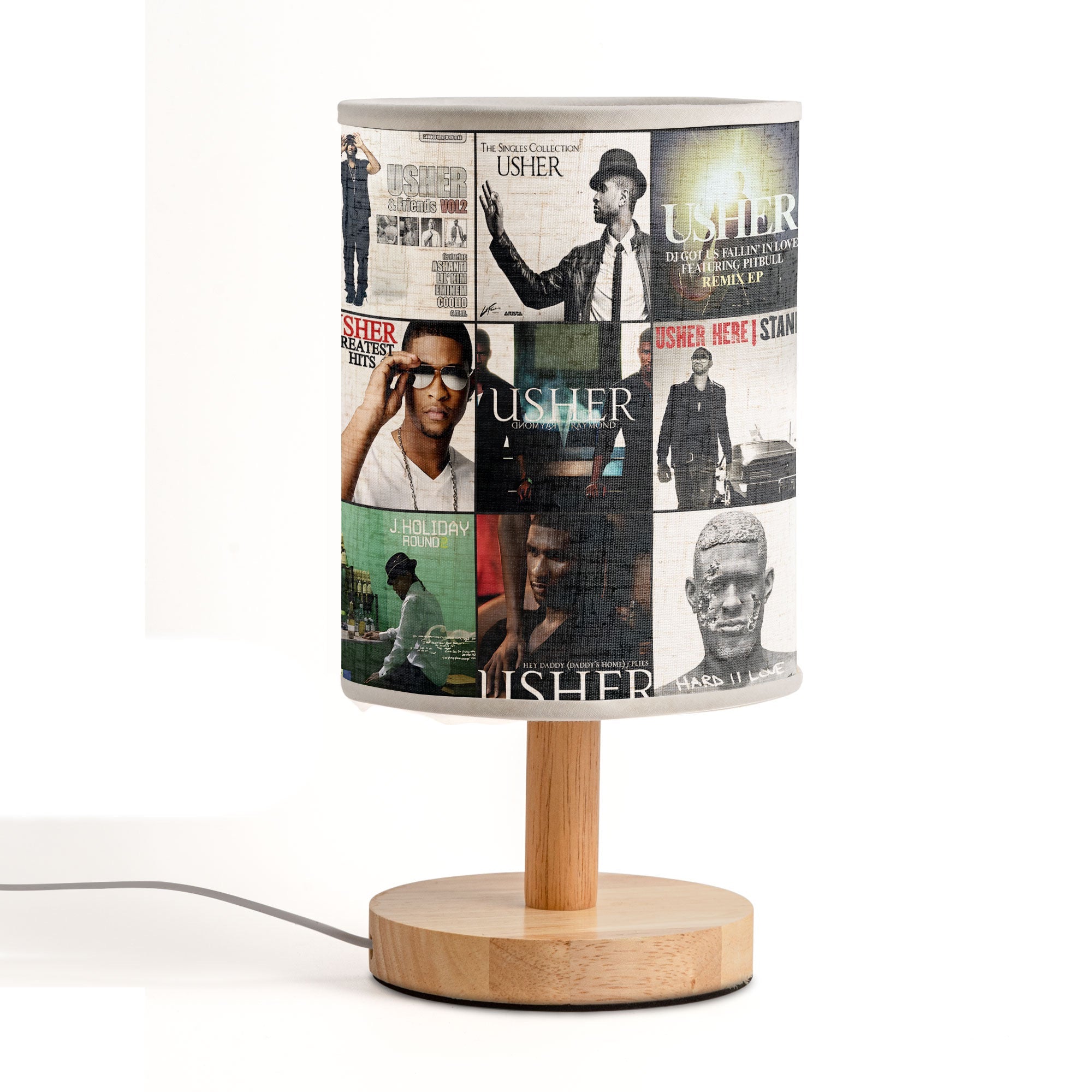 Usher Albums Lamp R&B Soul Music Tribute Table Light