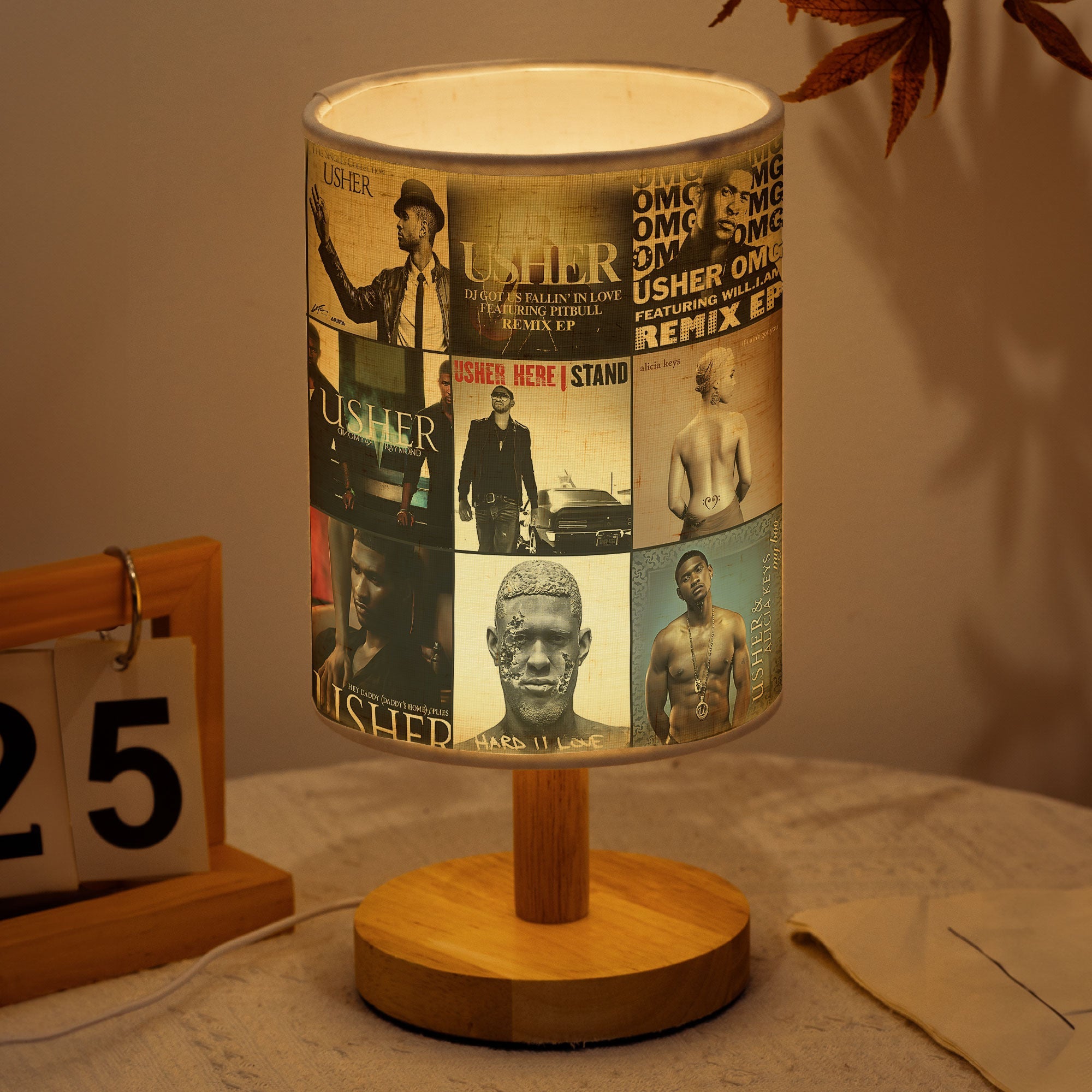 Usher Albums Lamp R&B Soul Music Tribute Table Light
