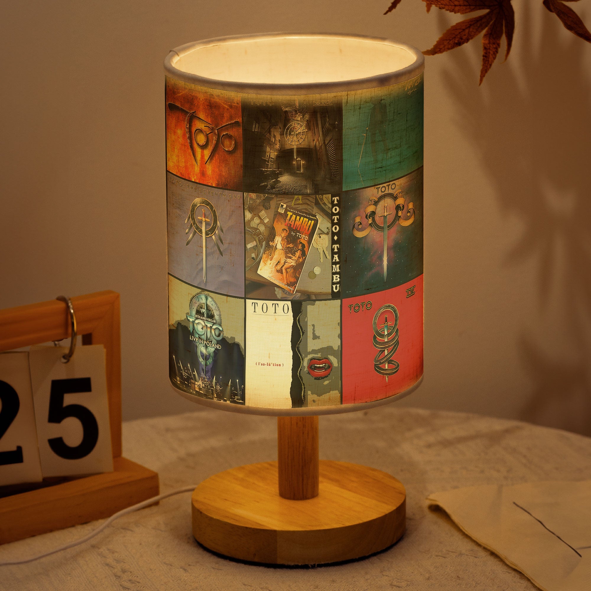 Toto Albums Fabric Lamp Classic Rock Memories Table Light