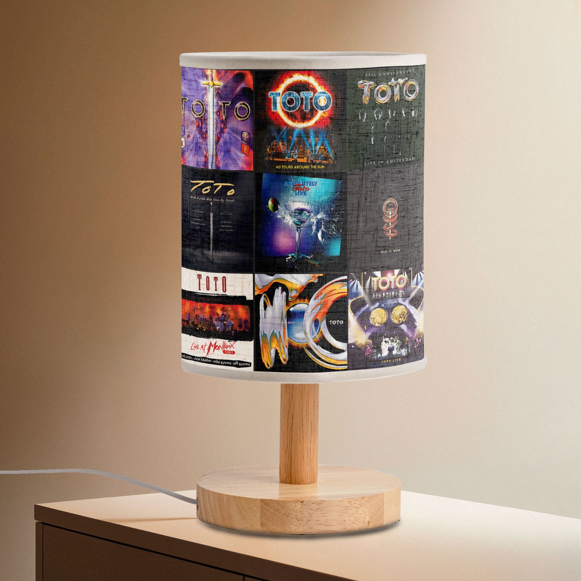 Toto Albums Fabric Lamp Classic Rock Memories Table Light