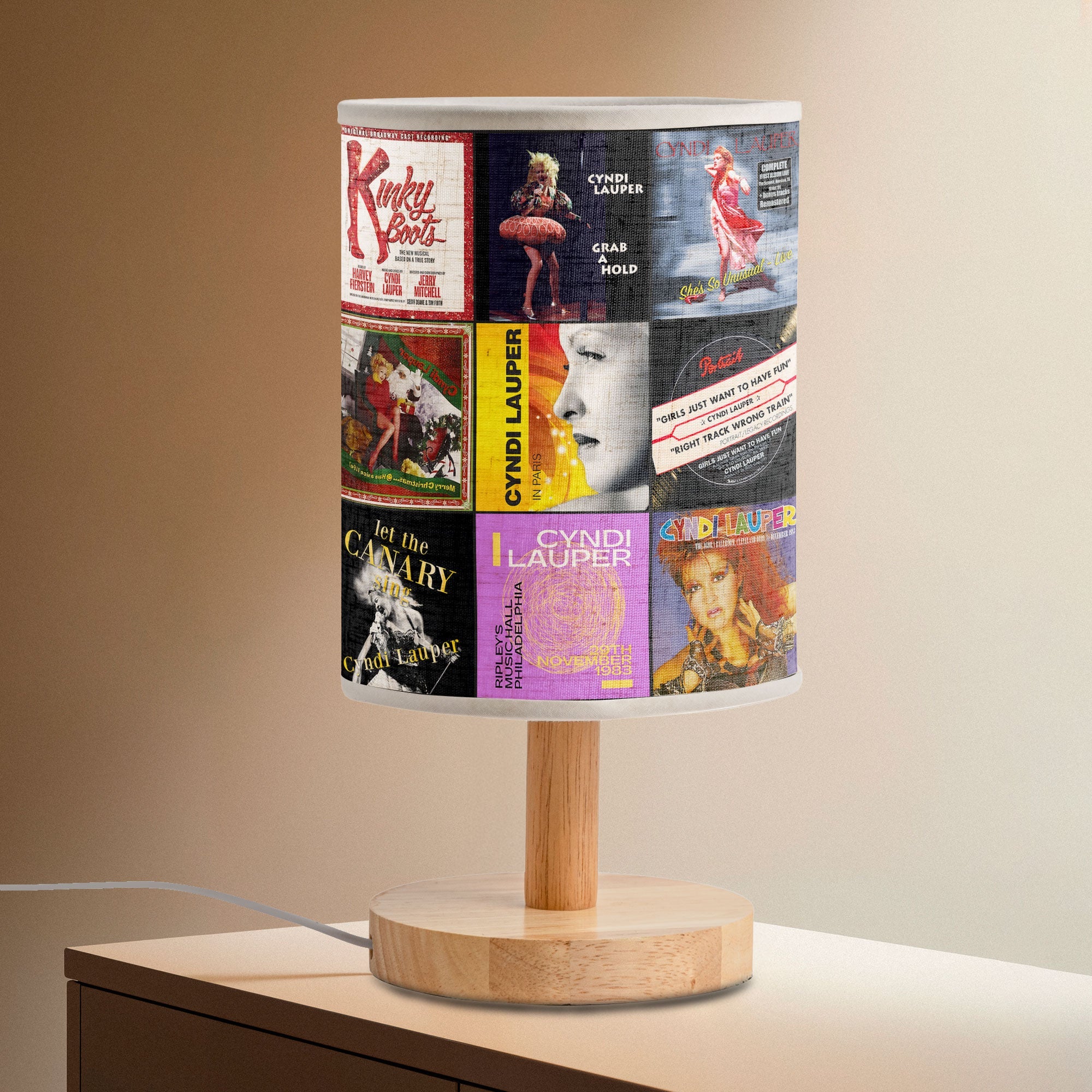 Cyndi Lauper Album Art Lamp Retro Pop Music Décor Light for 80s Lovers