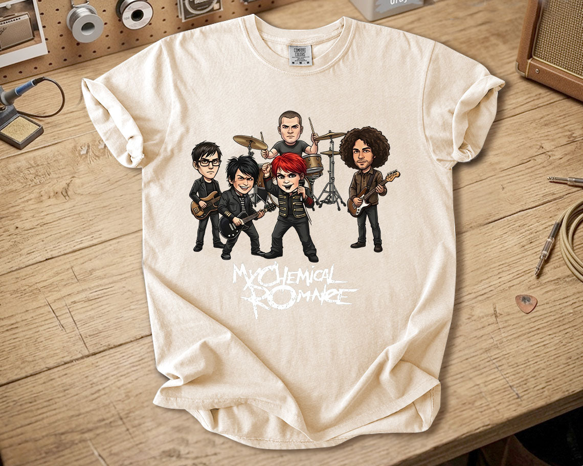 My Chemical Romance Comfort Colors Tee Band Members Tribute Classic Emo Rock Shirt