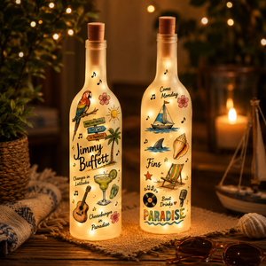 Jimmy Buffett Bottle Lamp Tropical Paradise LED Wine Bottle Lamp For Parrothead Fans