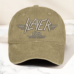 Slayer Band Logo Est 1981 Denim Cap Retro Vintage Dad Cap Gift For Dad (With Box)