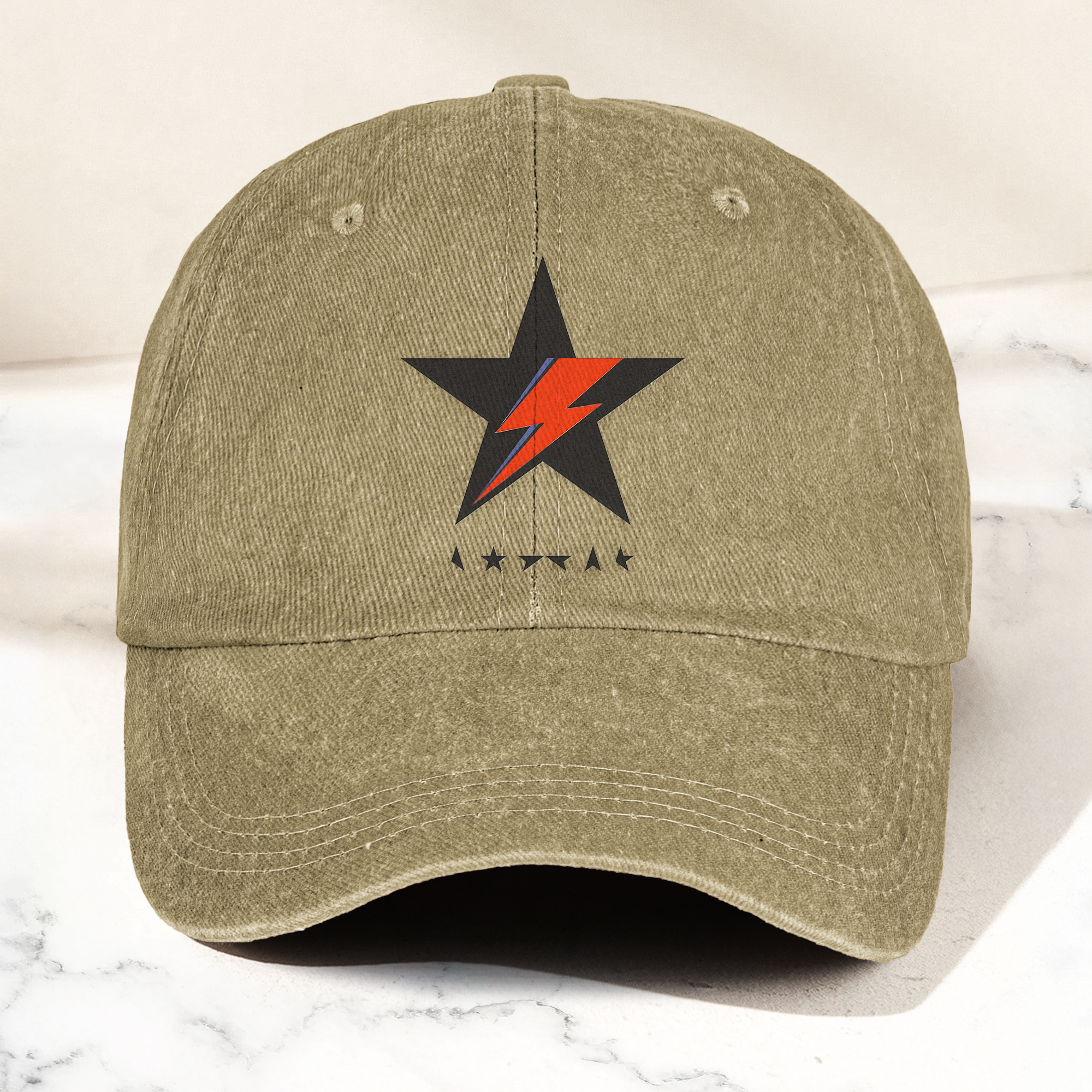 David Bowie Blackstar Ziggy Lightning Denim Cap Retro Music Cap Gift For Dad (With Box)