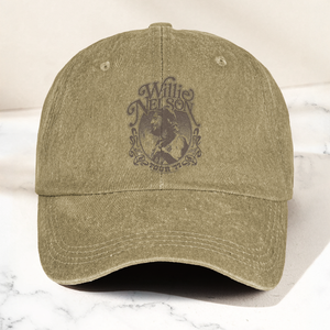 Willie Nelson Portrait Denim Cap Retro Music Willie Nelson Cap Gift For Dad (With Box)