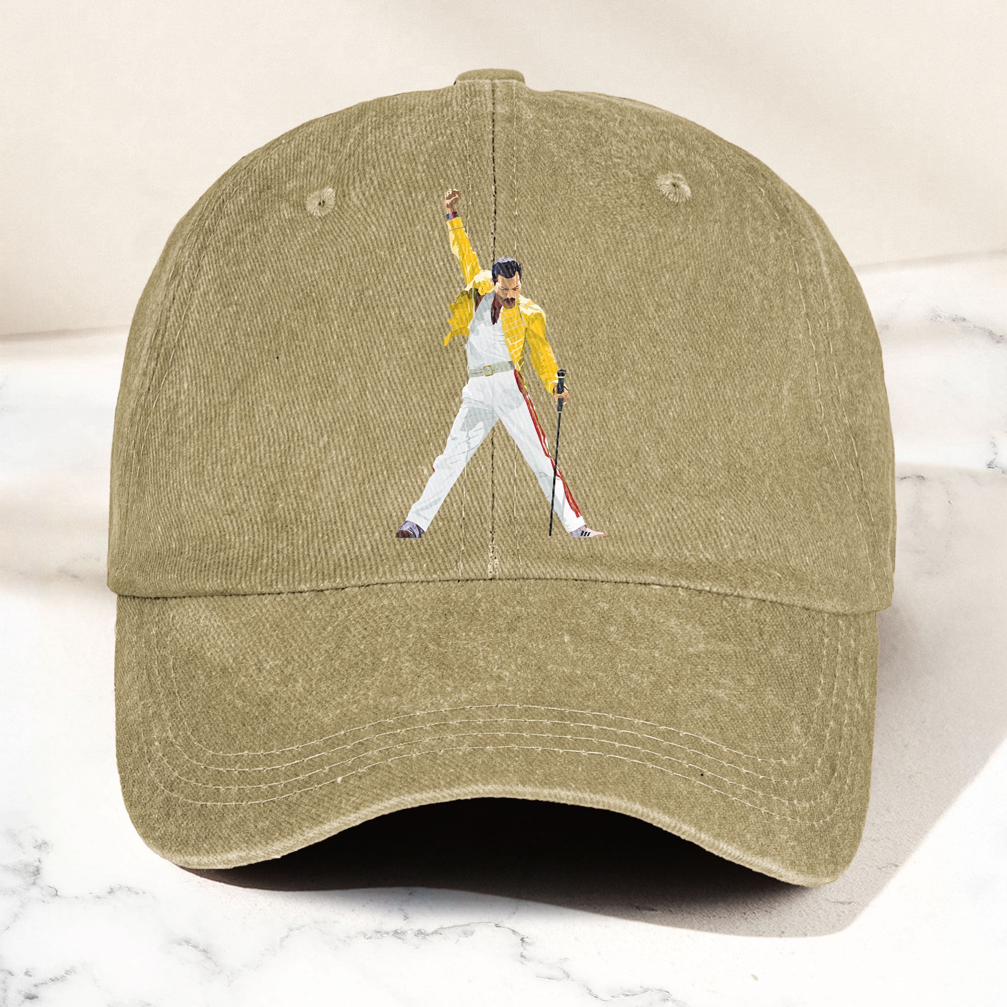 Vintage Freddie Mercury Denim Cap Queen Band Tribute Merch Dad Hat (With Box)