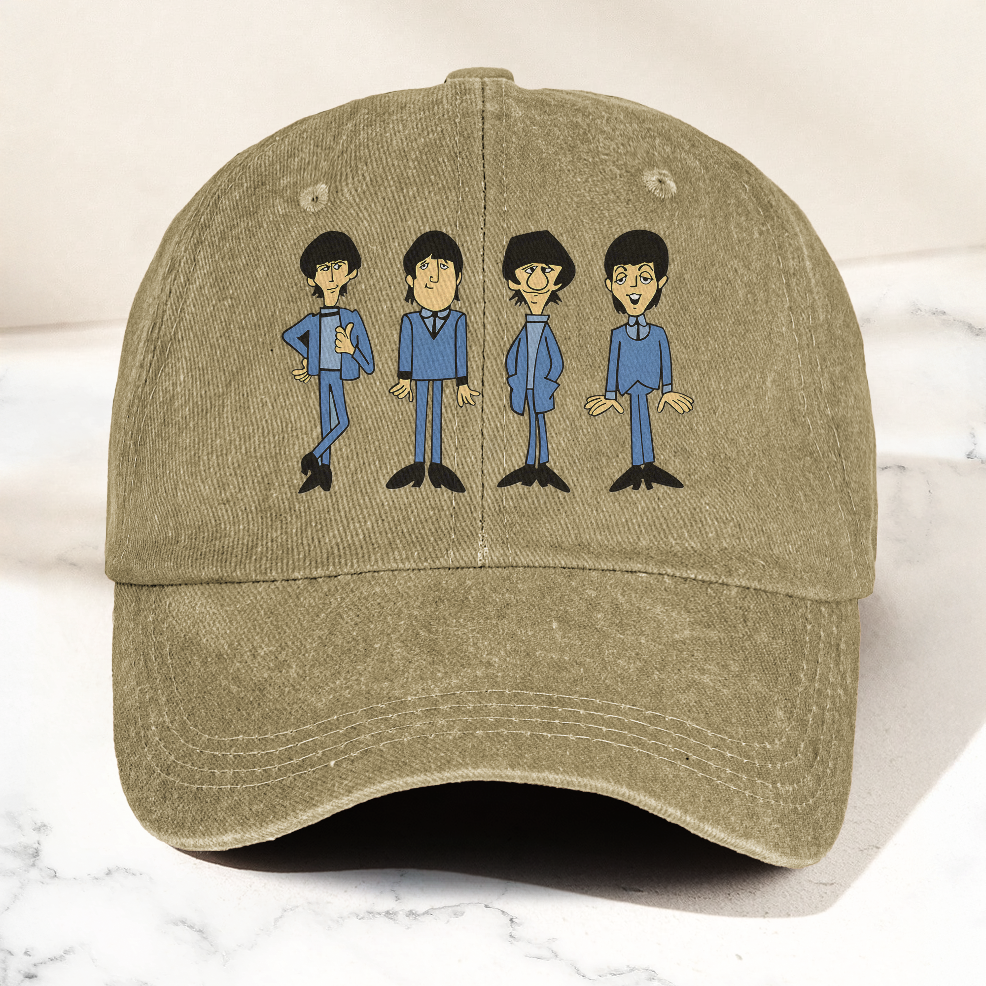 The Beatles Cartoon Series Denim Cap Retro The Beatles Tribute Merch Dad Hat (With Box)