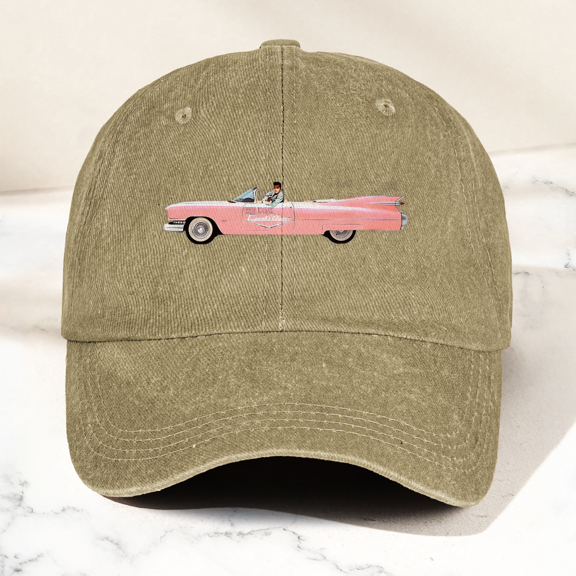 Elvis Presley The Pink Car Denim Cap Vintage Elvis Presley Merch Gift for Dad (With Box)