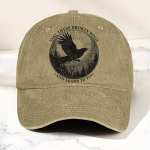 Broken Wings Mr Mister Take These Broken Wings Lyrics Denim Cap Retro Vintage Dad Cap Gift For Dad (With Box)