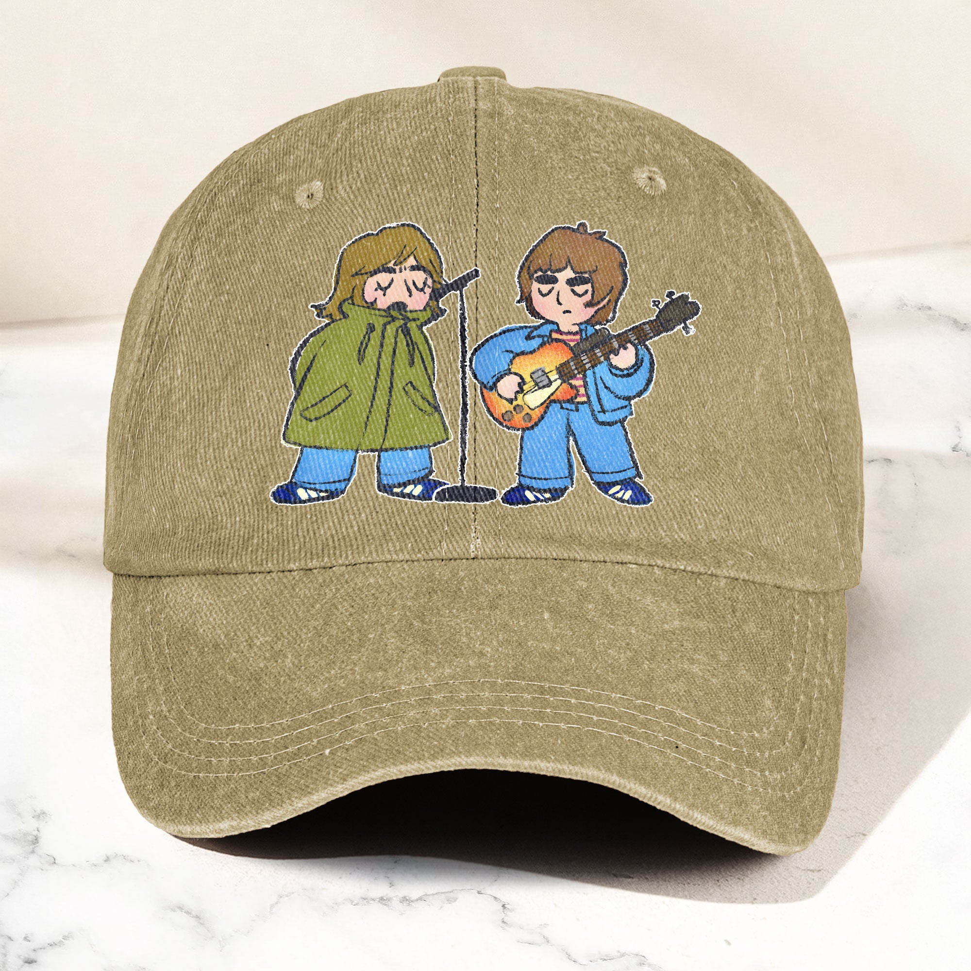 Noel & Liam Gallagher Oasis Denim Cap Vintage Oasis Merch Gift for Dad (With Box)