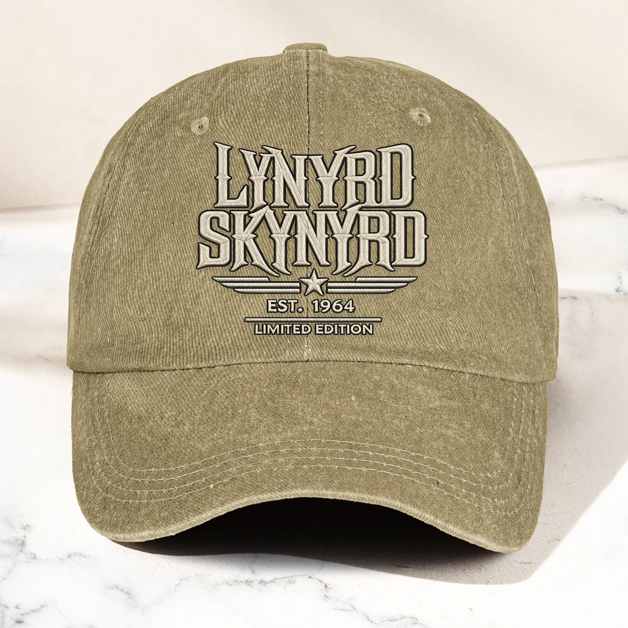 Lynyrd Skynyrd Band Logo Est 1964 Denim Cap Retro Vintage Dad Cap Gift For Dad (With Box)