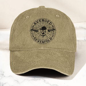 Avenged Sevenfold Deathbat Logo Denim Cap Retro Vintage Dad Cap Gift For Dad (With Box)