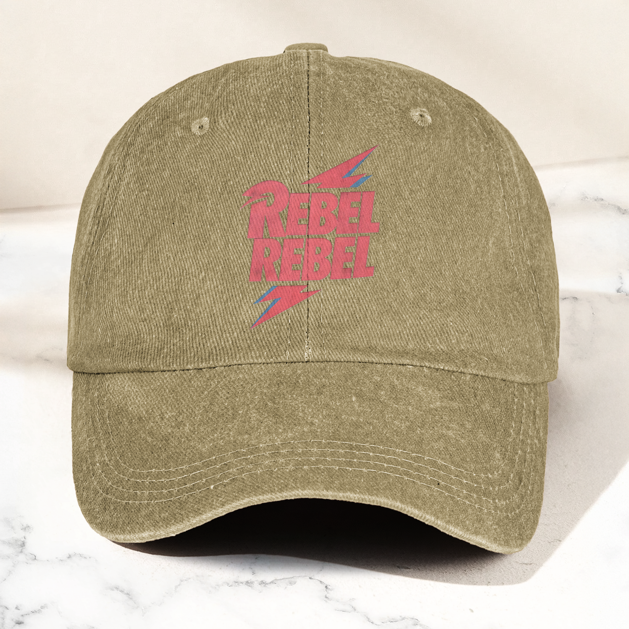 David Bowie Rebel Rebel Denim Cap Retro Music Cap Gift For Dad (With Box)
