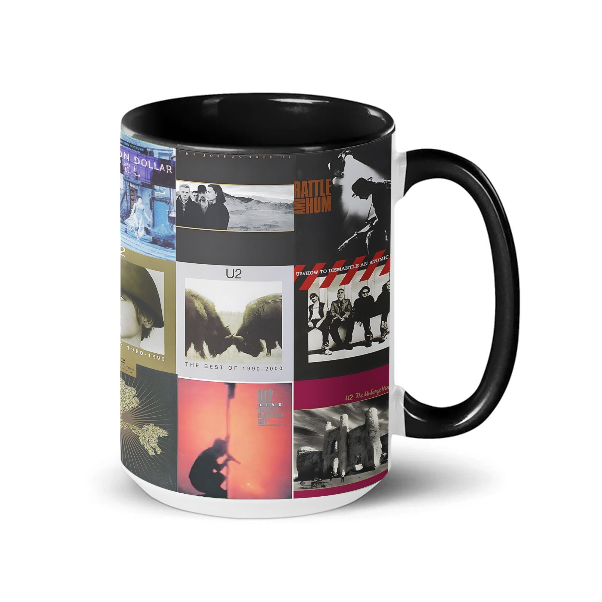 U2 Accent Mug Classic Album Cover Collage Gift for Rock Fans