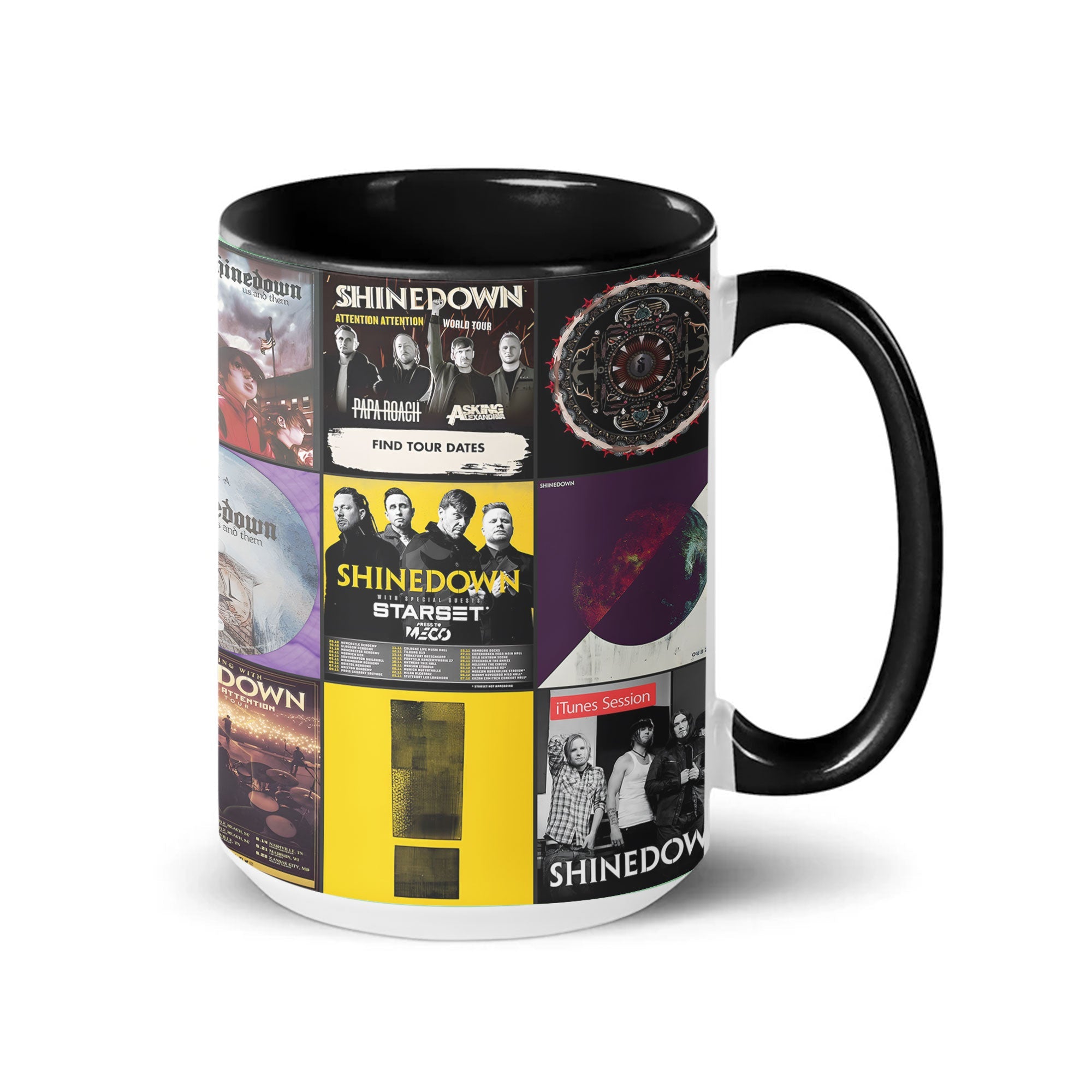 Shinedown Accent Mug Iconic Album Cover Collage for Rock Fans