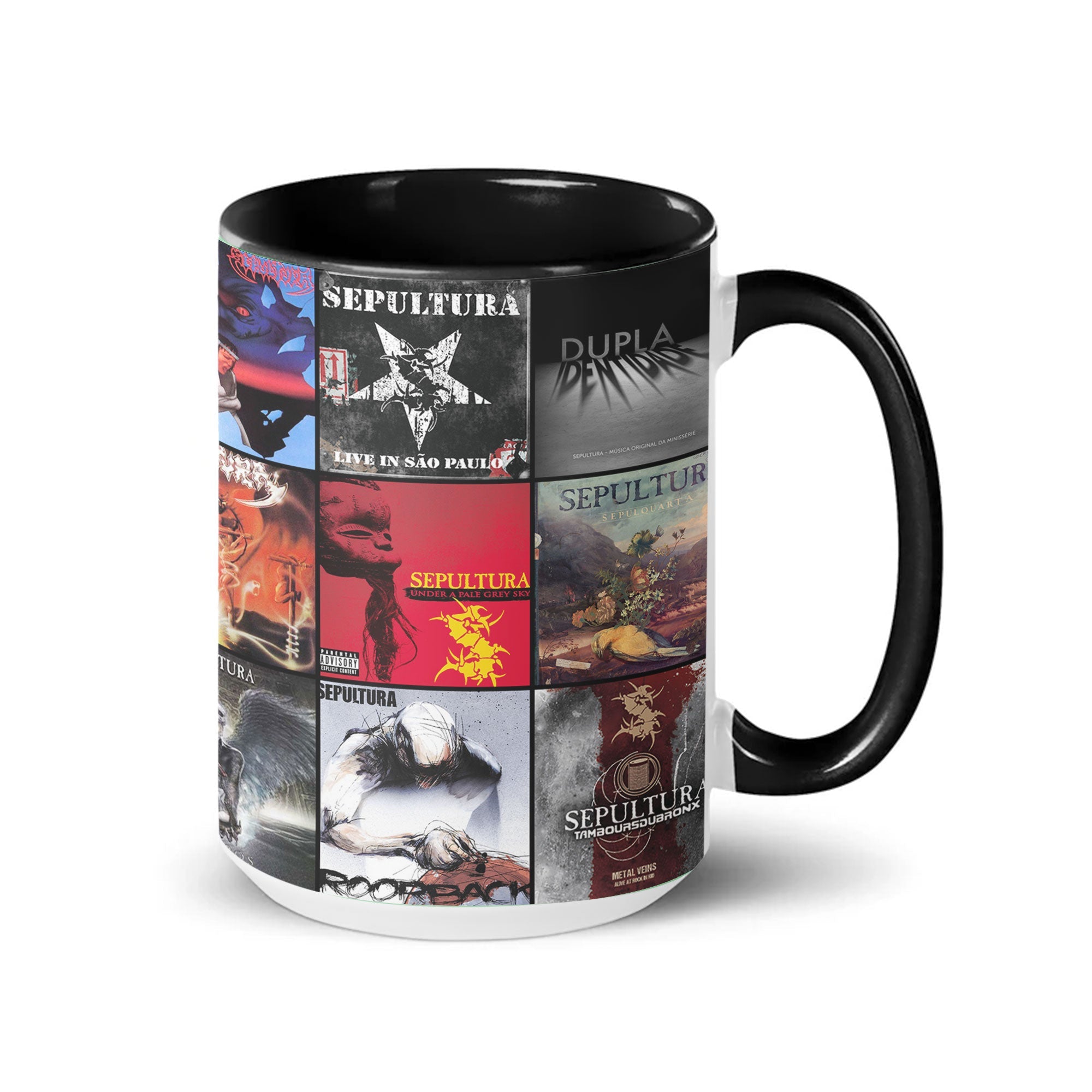 Sepultura Accent Mug Brazilian Metal Legends Album Collage Gift