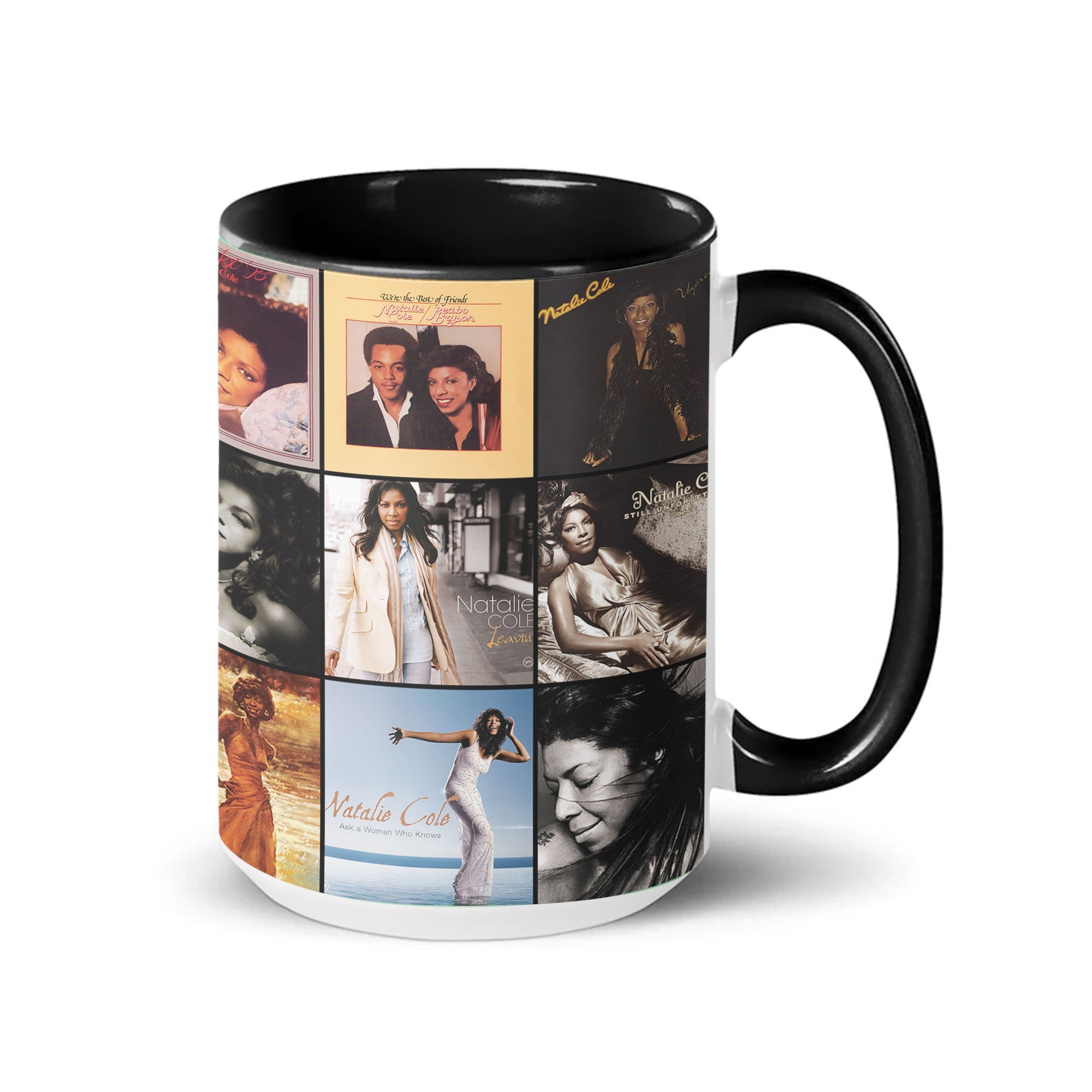 Natalie Cole Accent Mug Classic Album Cover Collage Gift for Music Fans