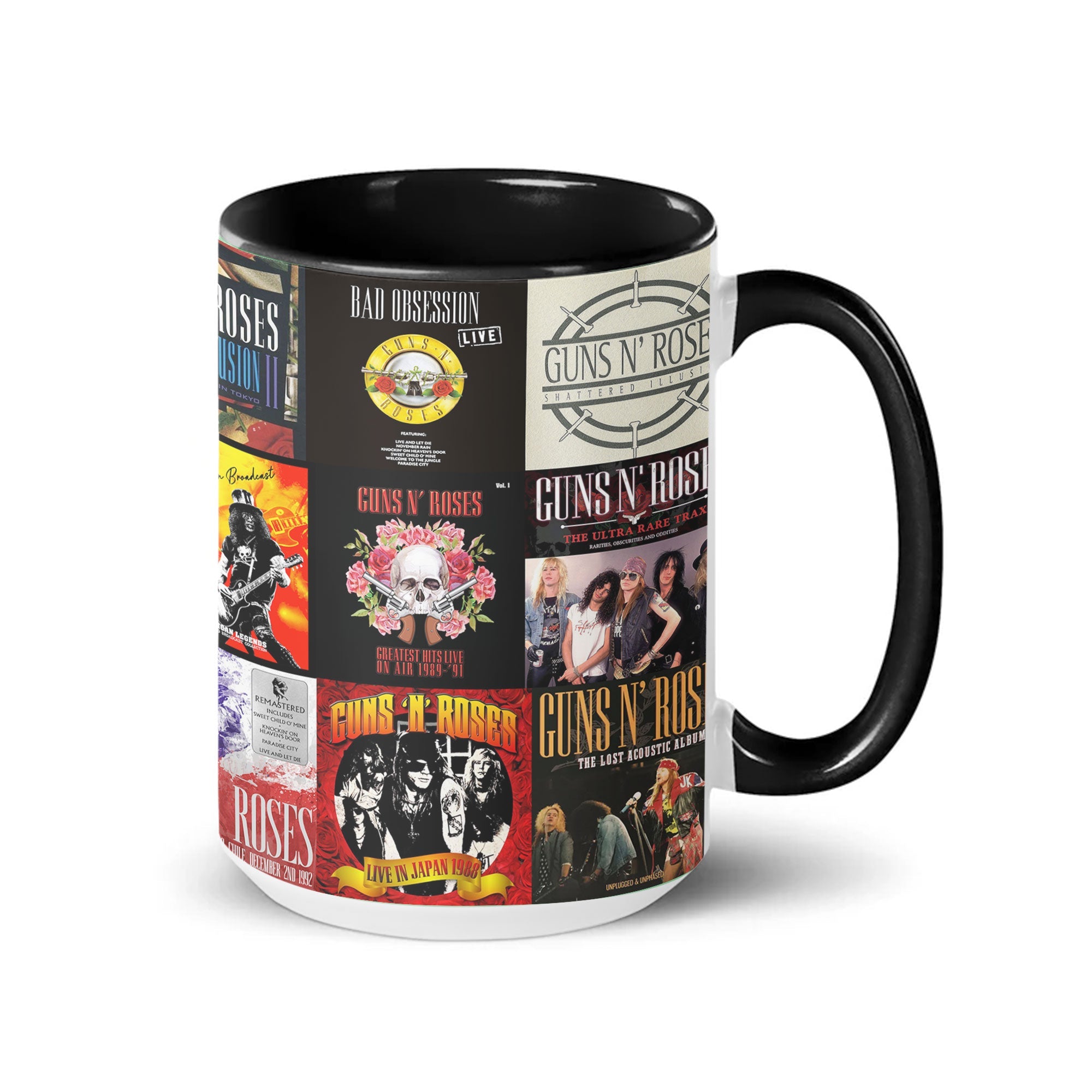 Guns N’ Roses Accent Mug Classic Album Cover Collage Gift for Rock Fans