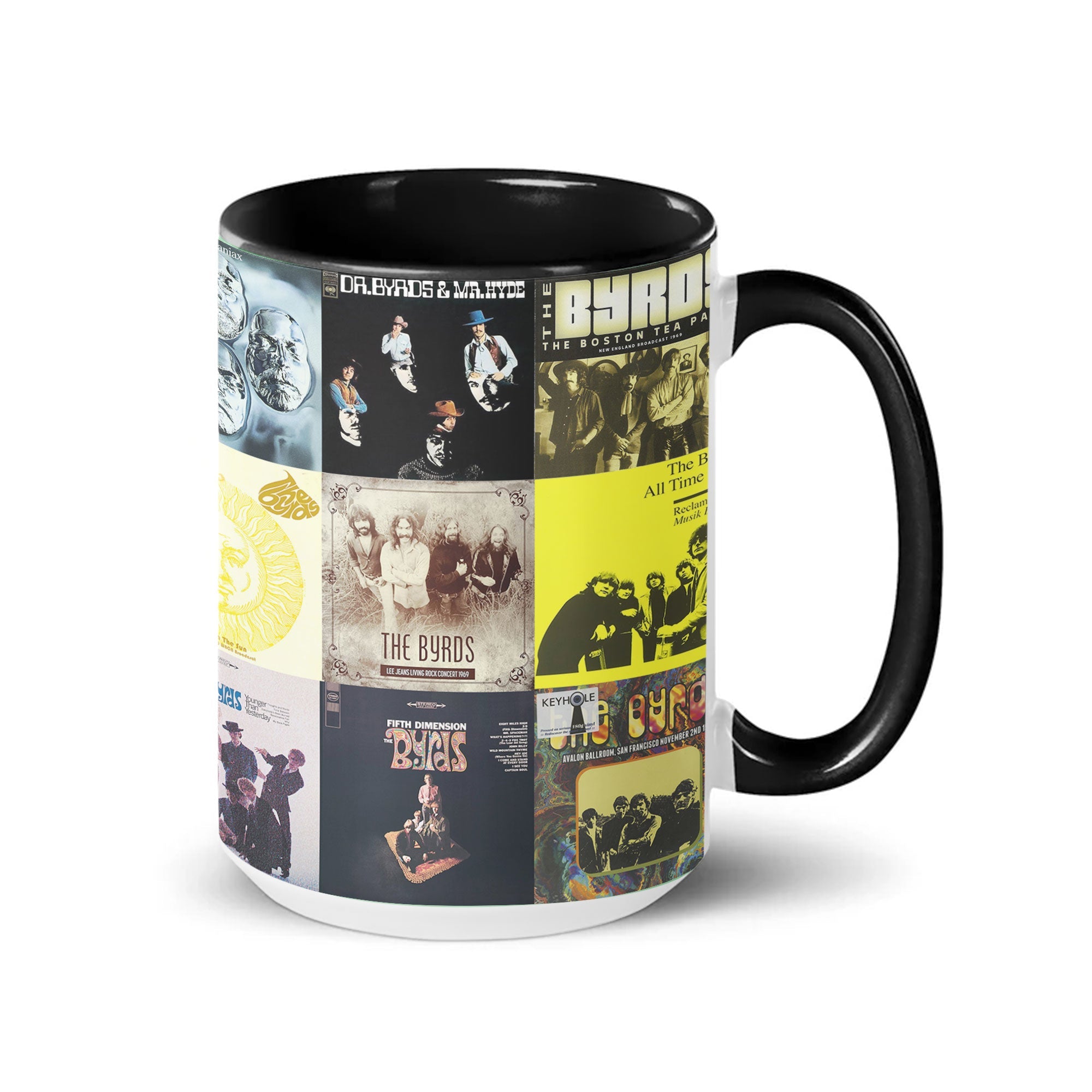 The Byrds Accent Mug Vintage Album Cover Collage for Classic Rock Fans