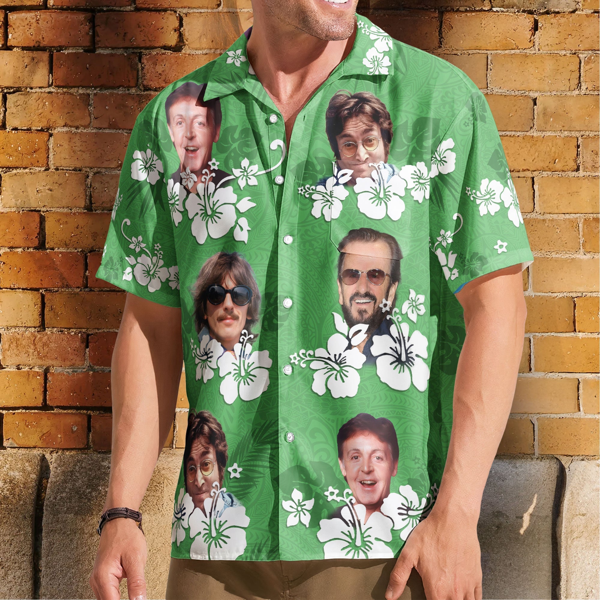 Vintage The Beatles Band Hawaiian Shirt – Classic Rock Tropical Inspired Unisex Button-Up Shirt