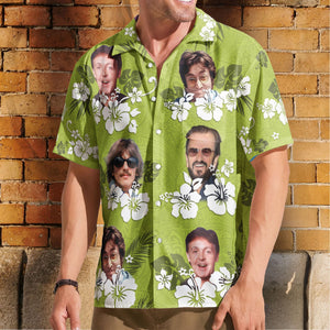 Vintage The Beatles Band Hawaiian Shirt – Classic Rock Tropical Inspired Unisex Button-Up Shirt
