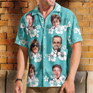 Vintage The Beatles Band Hawaiian Shirt – Classic Rock Tropical Inspired Unisex Button-Up Shirt
