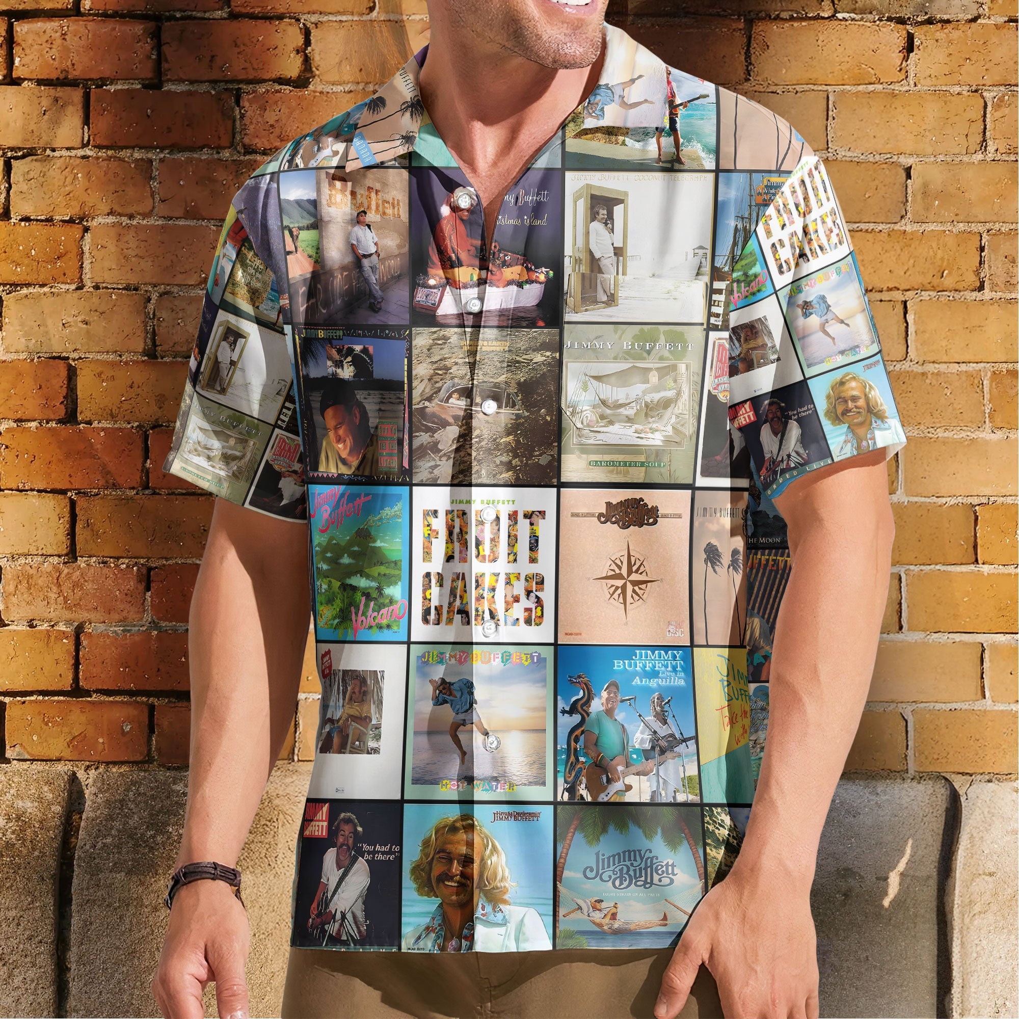 Jimmy Buffet Inspried Unisex Hawaiian Shirt – Albums Collection Print Button-Up