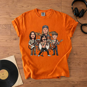 Red Hot Chili Peppers Band Caricature Comfort Tee Funny Music Lover T-Shirt, Retro Rock Graphic Shirt, Gift for Fans