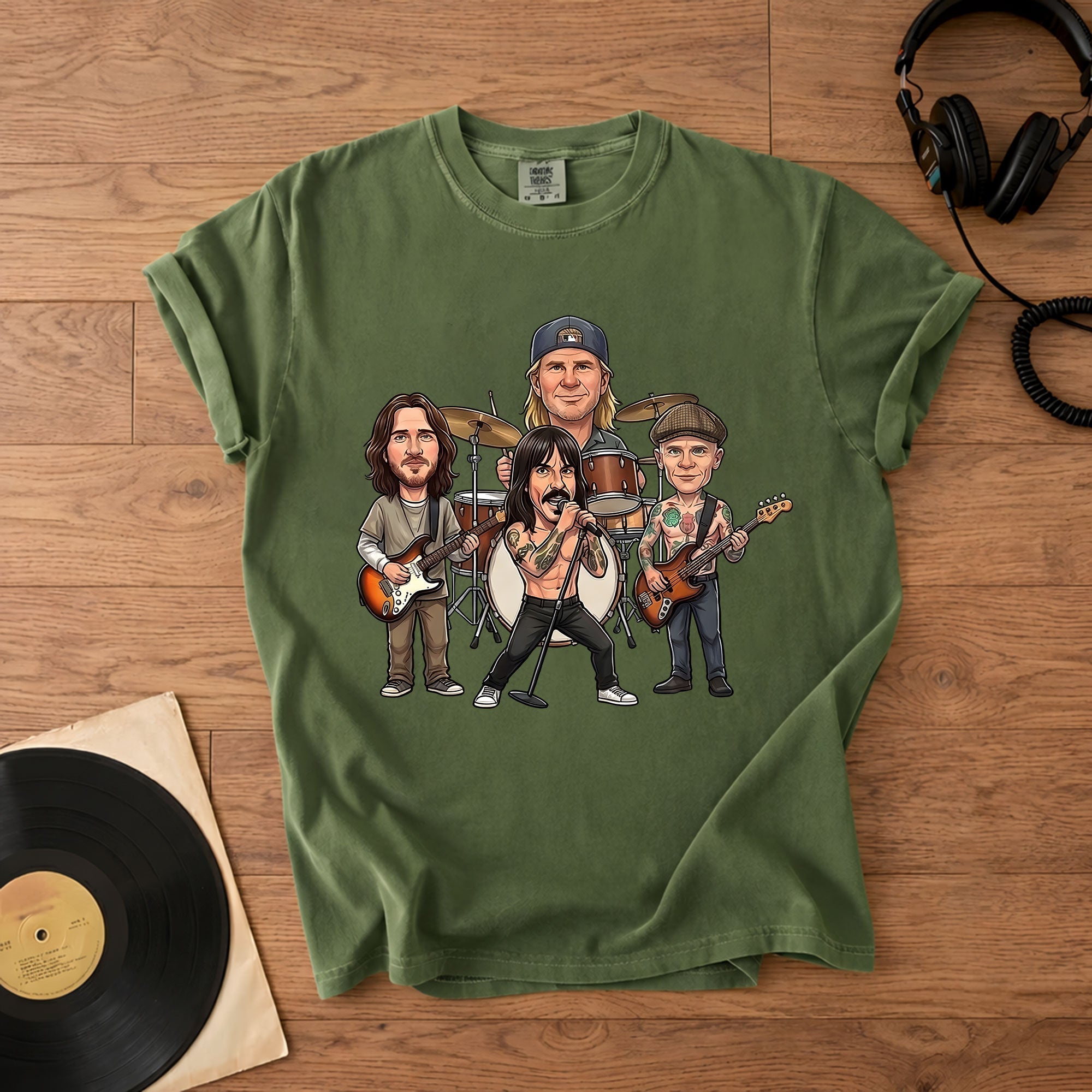 Red Hot Chili Peppers Band Caricature Comfort Tee Funny Music Lover T-Shirt, Retro Rock Graphic Shirt, Gift for Fans