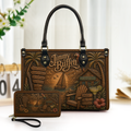 Jimmy Buffett Leather Handbag, Leather Tote Bag, Leather Wallet Set - Fan Gift, Luxury Rock Music Accessories