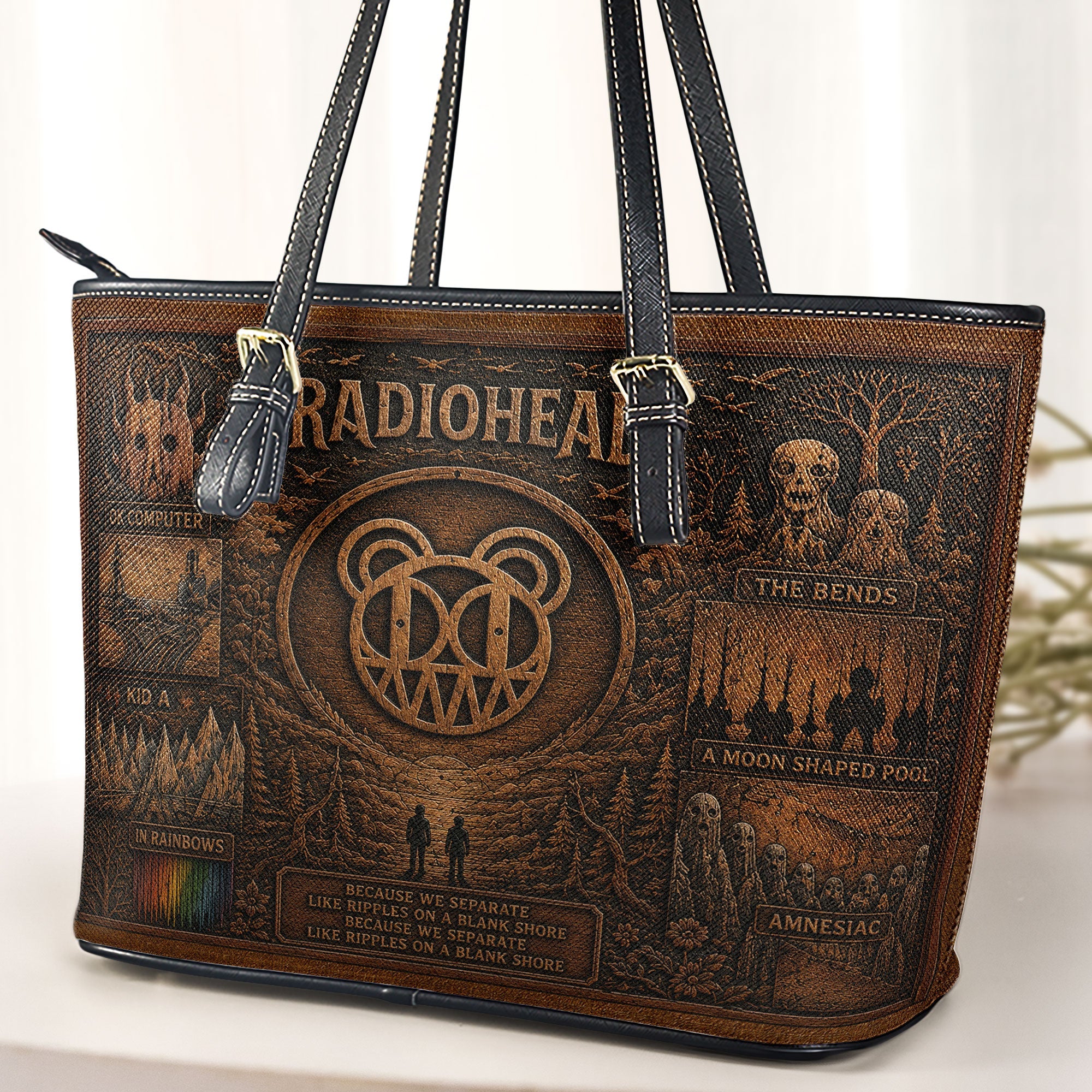 Radiohead Handbag, Tote Bag and Wallet Set - Premium Retro Music Merchandise Gift