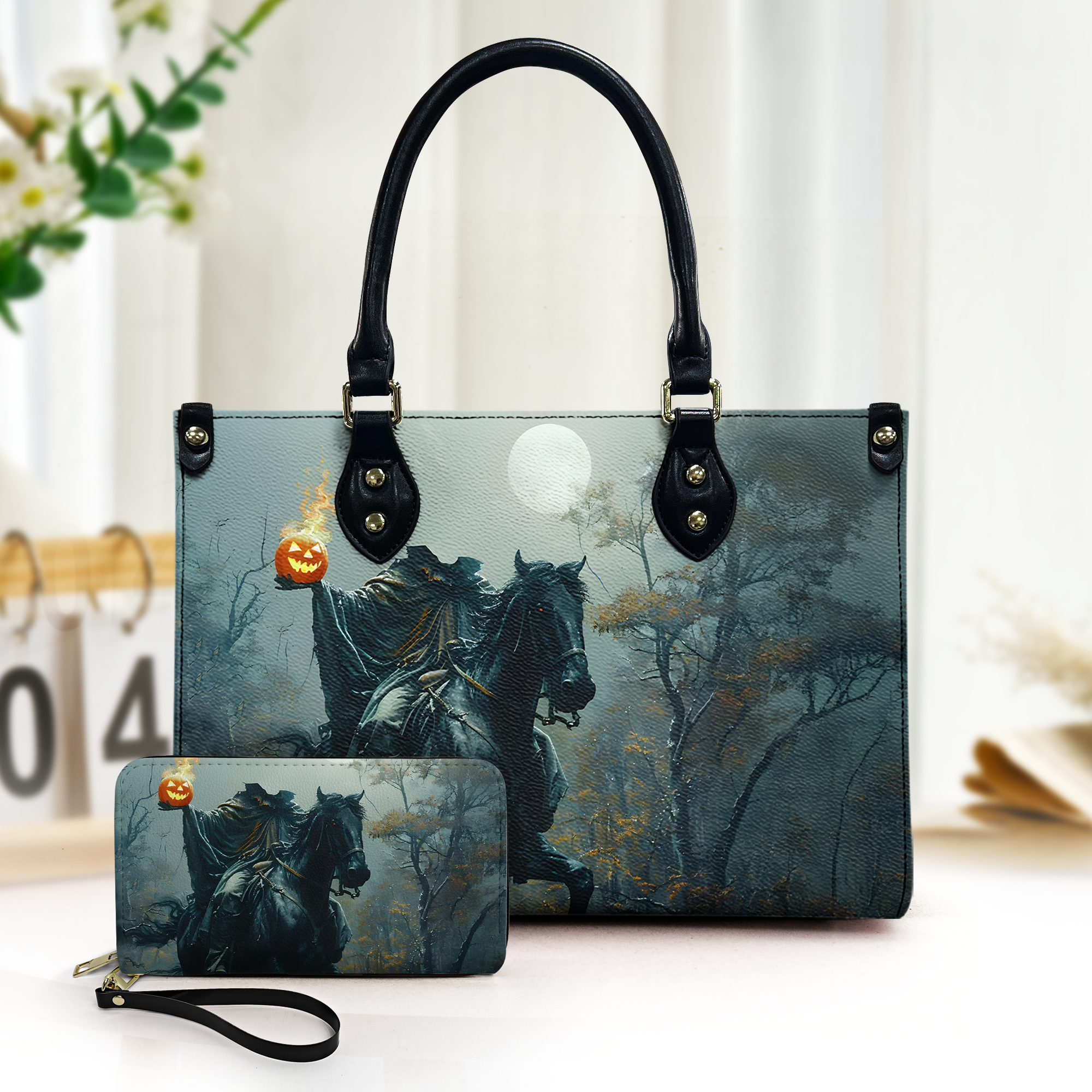 The Headless Horseman Gothic Leather Handbag & Wallet Set