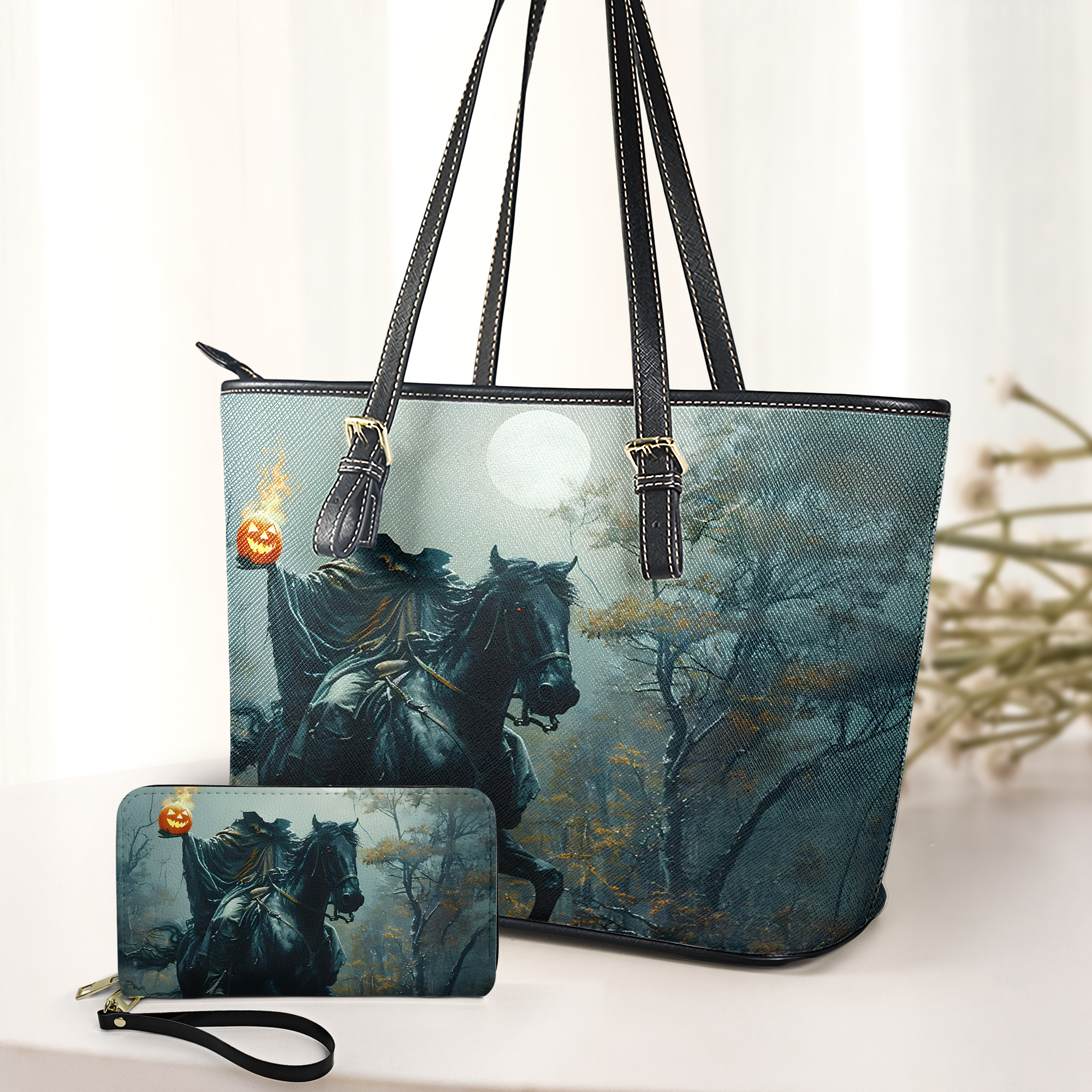 The Headless Horseman Gothic Leather Handbag & Wallet Set
