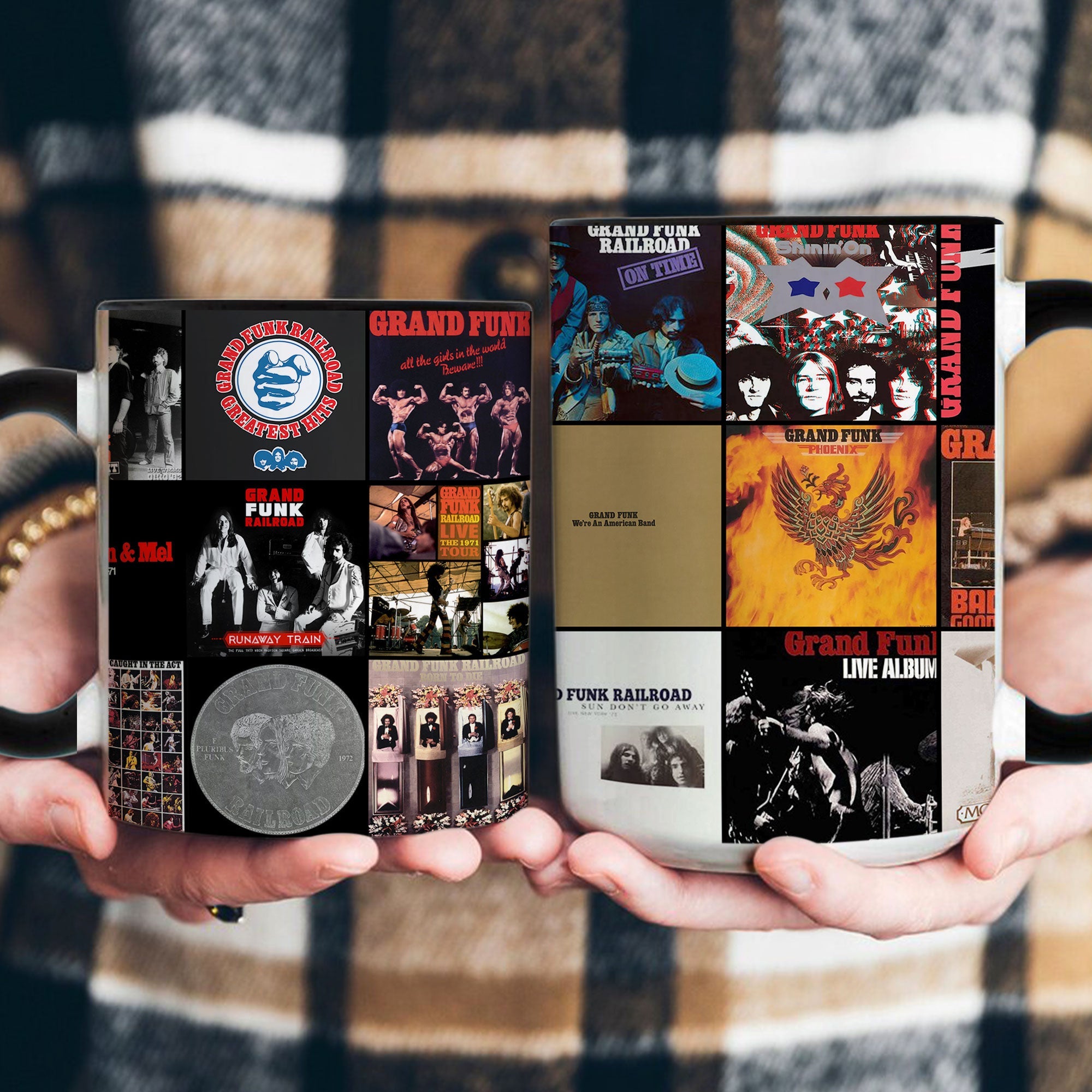 Grand Funk Railroad Accent Mug Classic Rock Album Collage Gift