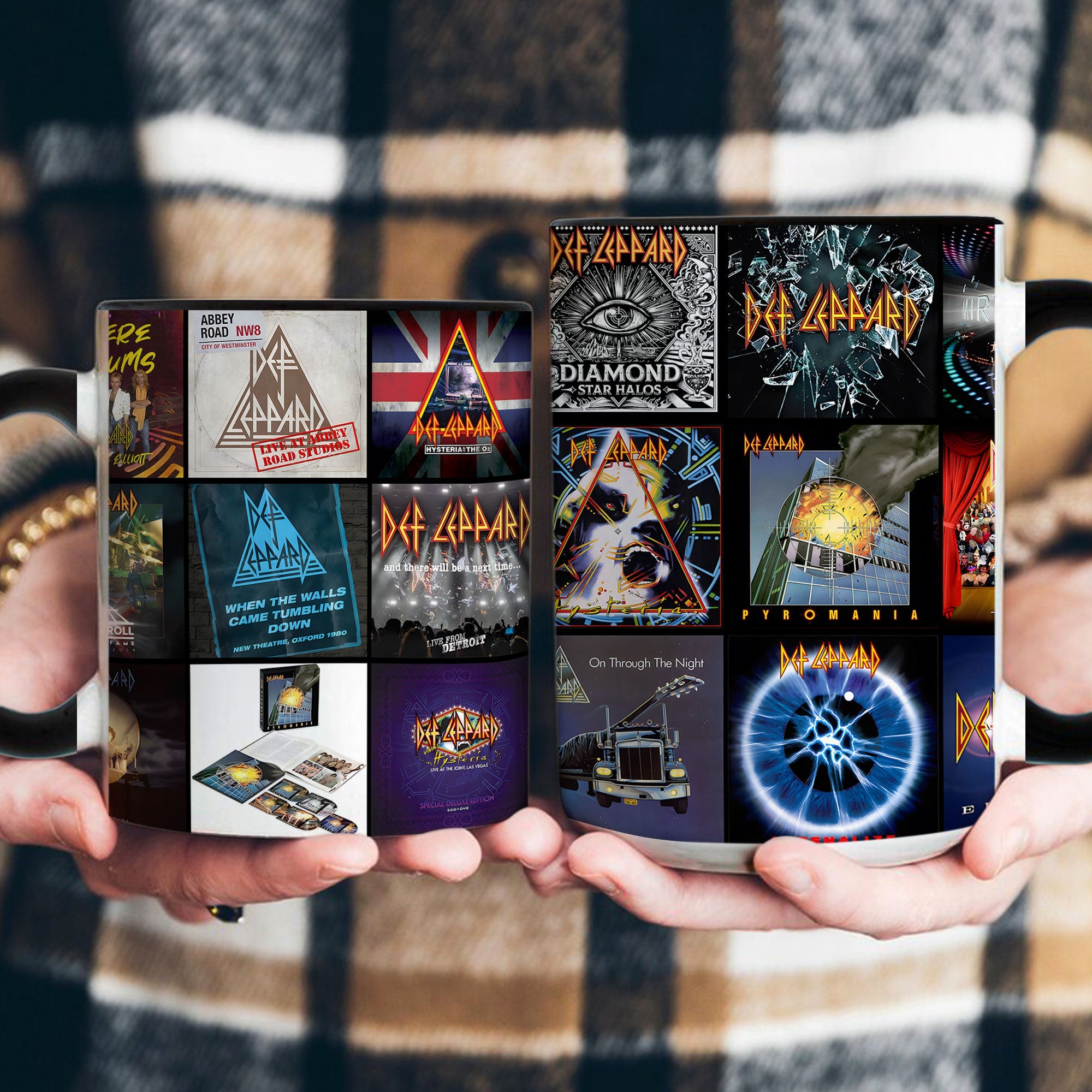 Def Leppard Accent Mug Classic Album Cover Collage Gift for Rock Fans