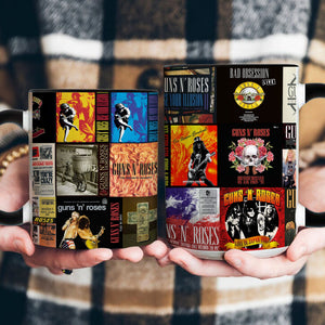 Guns N’ Roses Accent Mug Classic Album Cover Collage Gift for Rock Fans