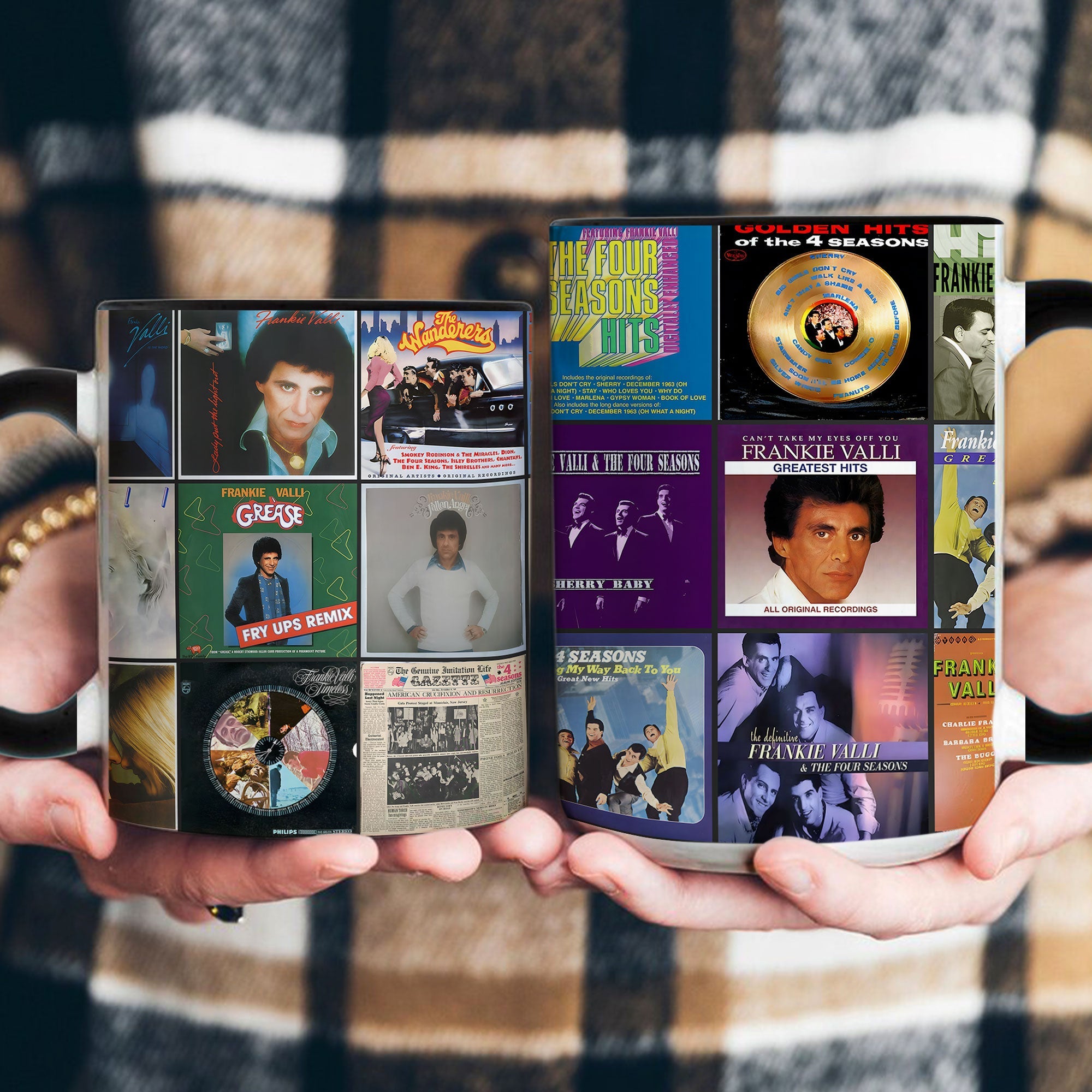 Frankie Valli & The Four Seasons Accent Mug Classic Album Cover Collage Gift for Music Lovers