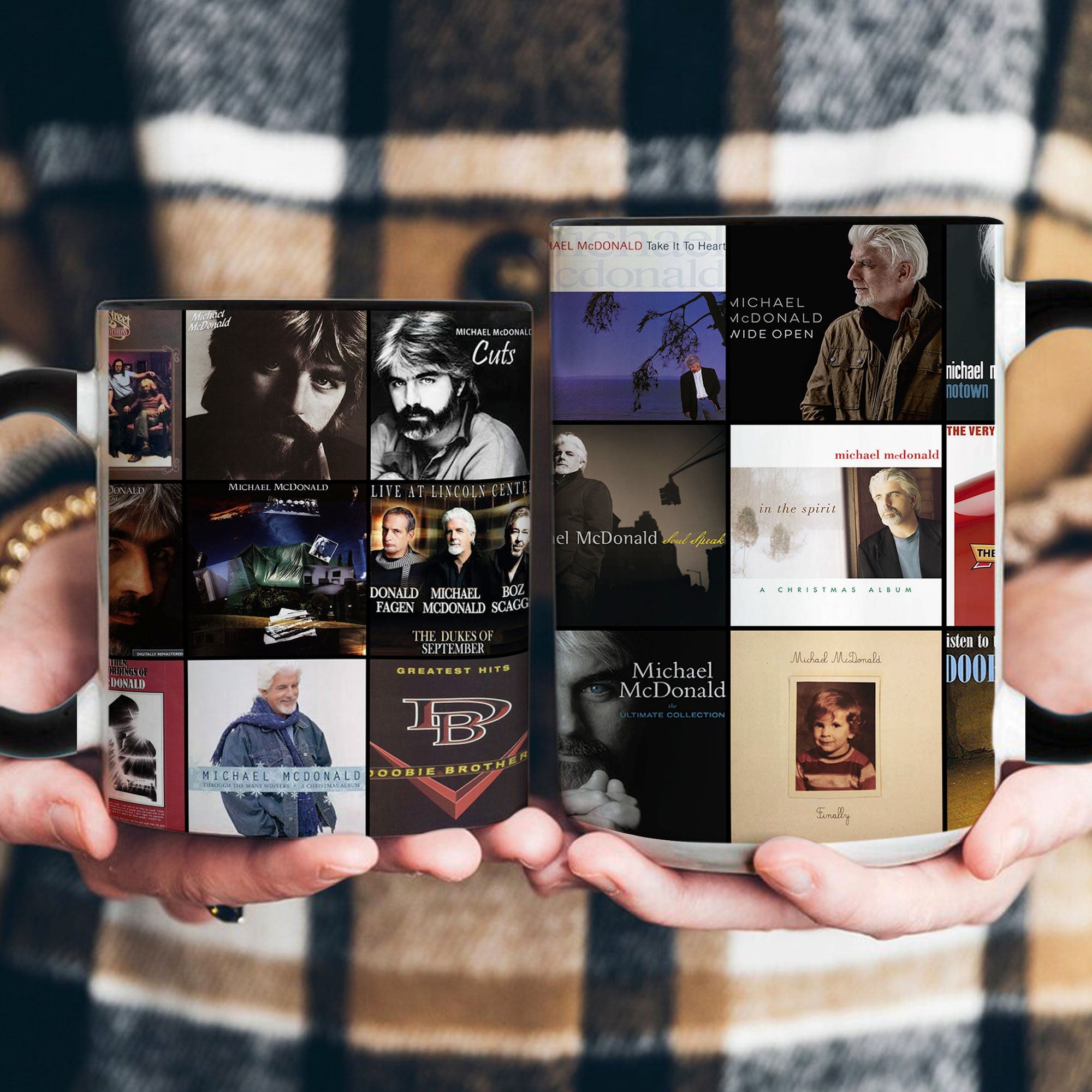 Michael McDonald Accent Mug Classic Album Cover Collage Gift for Soul & Soft Rock Fans