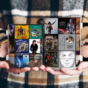 Michael Jackson Accent Mug Classic Album Cover Collage Gift for Music Lovers