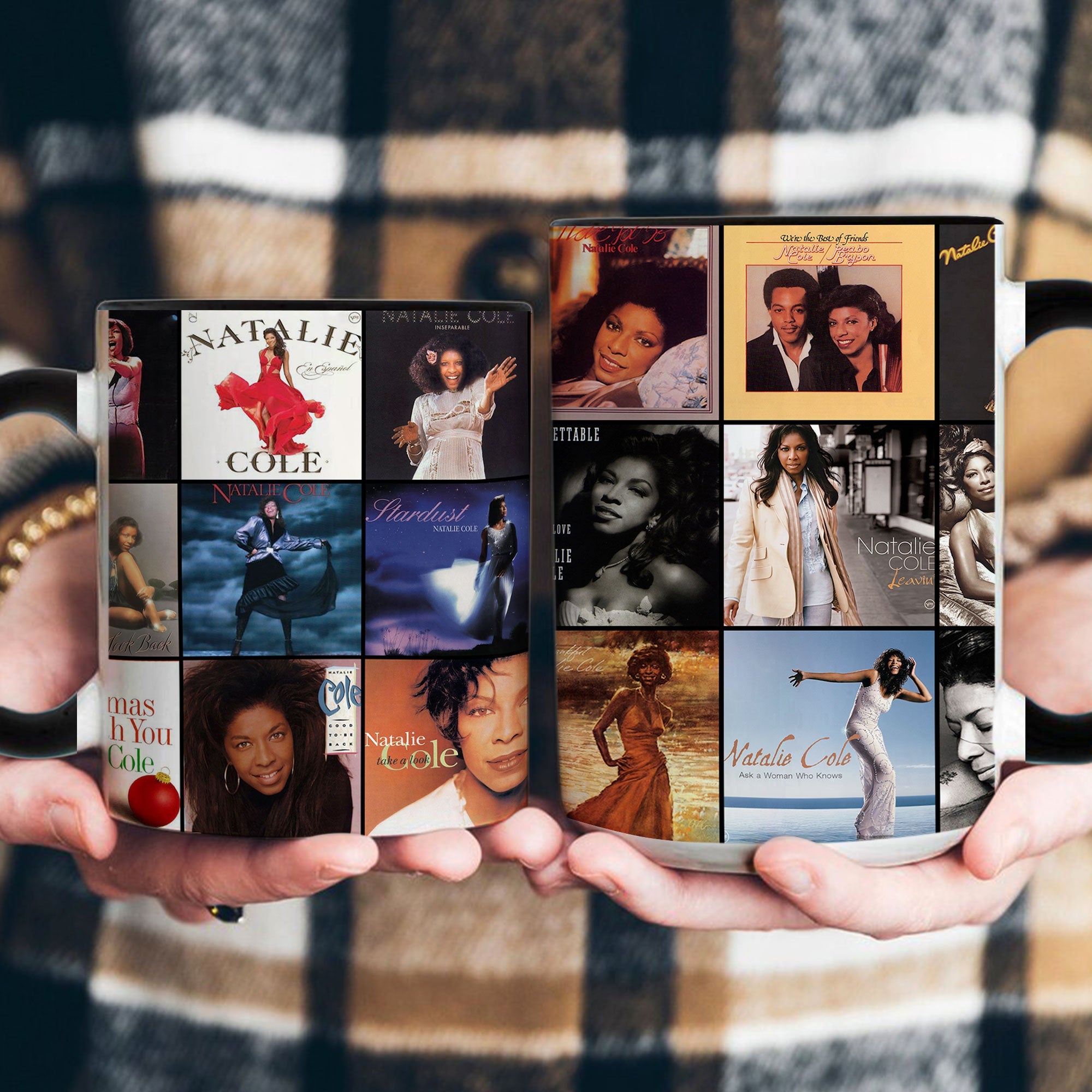 Natalie Cole Accent Mug Classic Album Cover Collage Gift for Music Fans