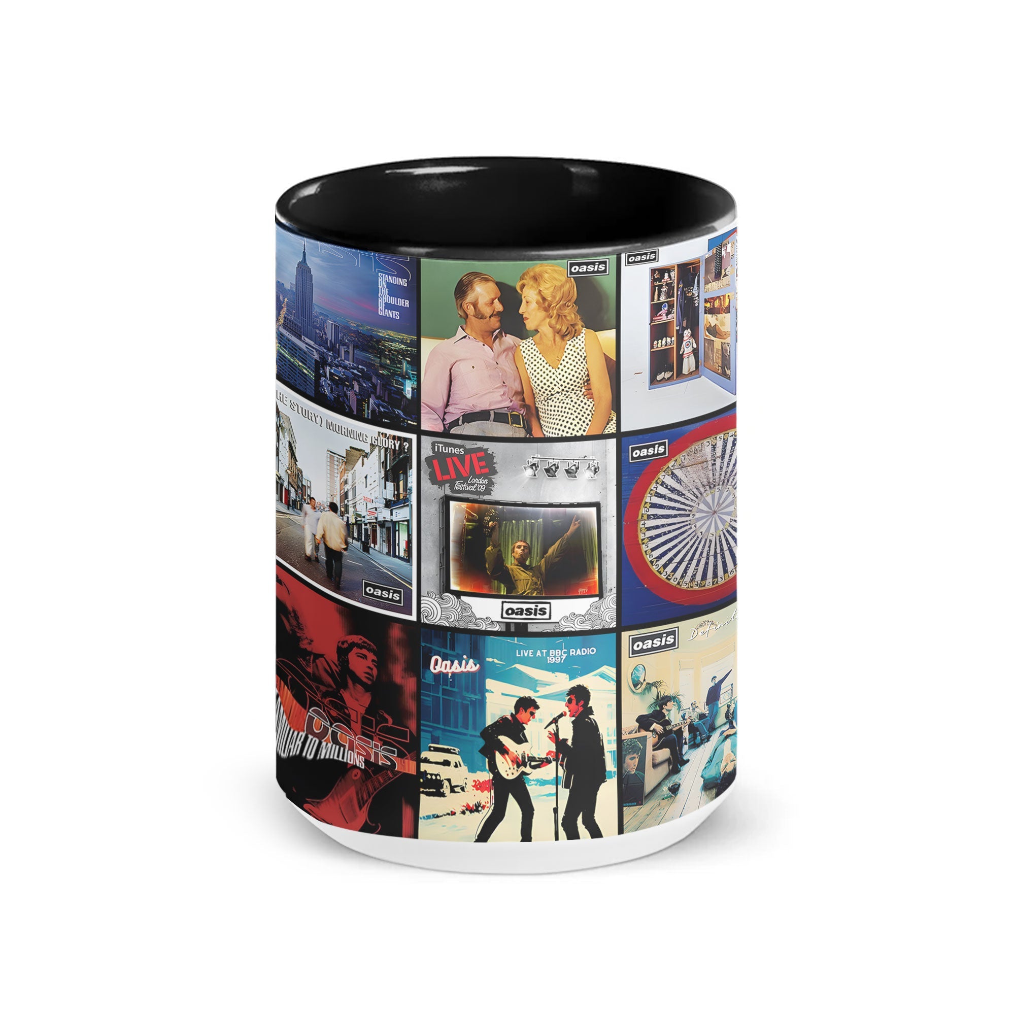 Oasis Accent Mug Classic Album Cover Collage Gift for Britpop Fans